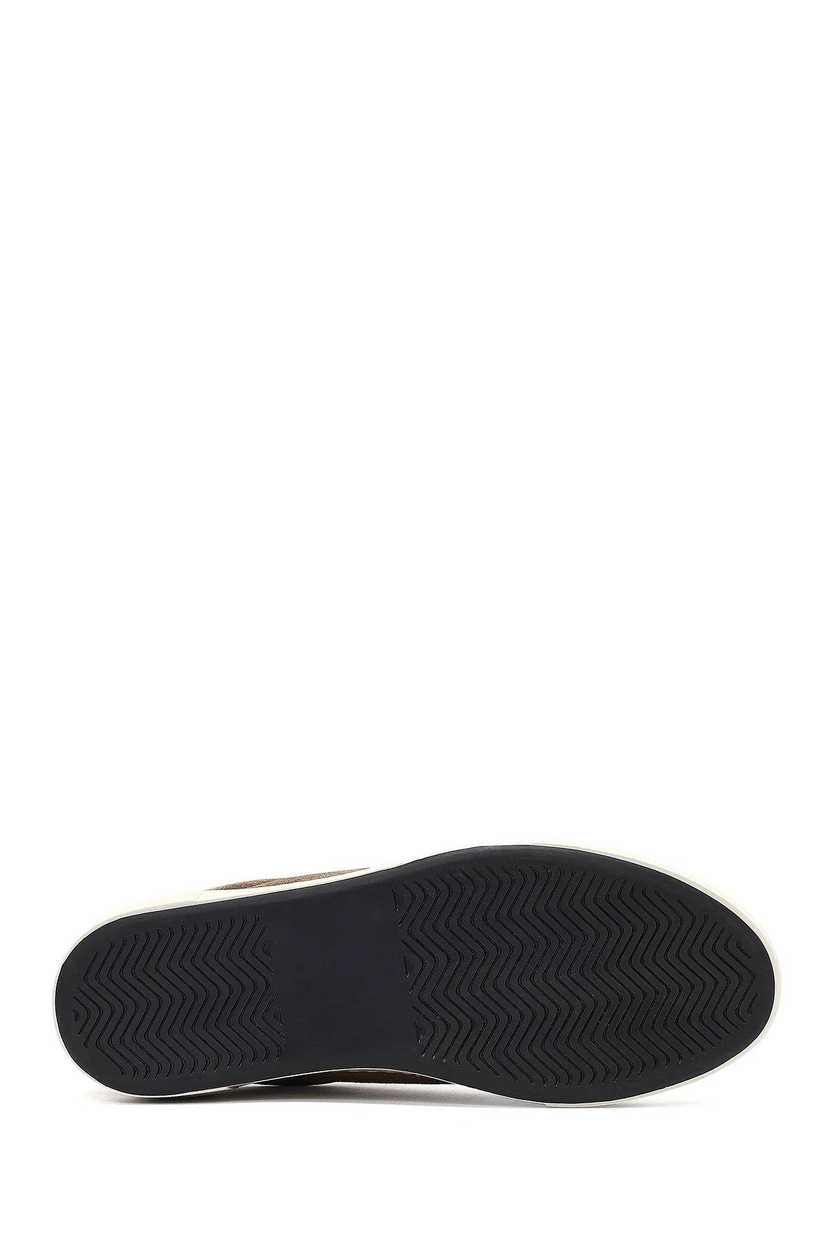 Kadın Bej Bağcıklı Kalın Tabanlı Süet Deri Sneaker - Image 4