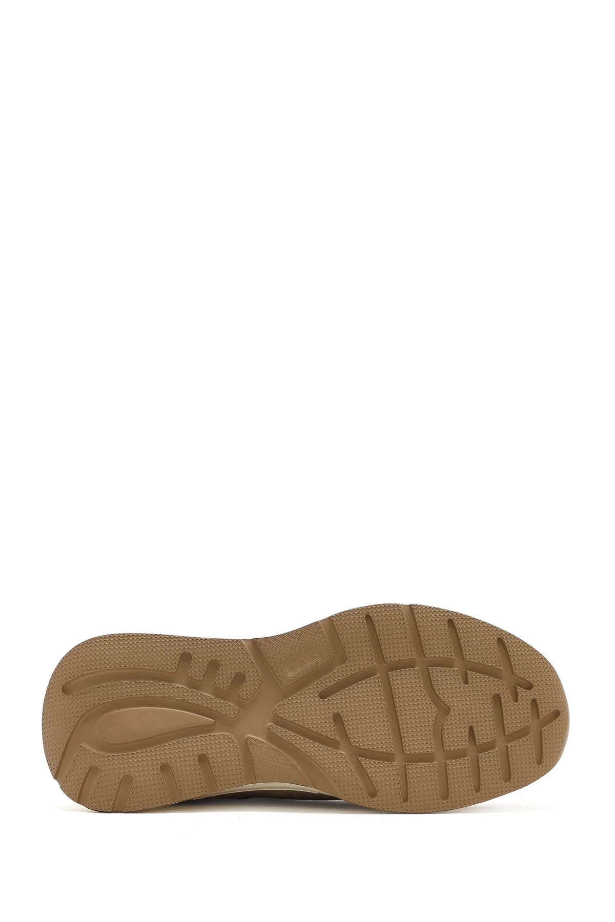 Kadın Bej Bağcıklı Kalın Tabanlı Süet Deri Sneaker - Image 4