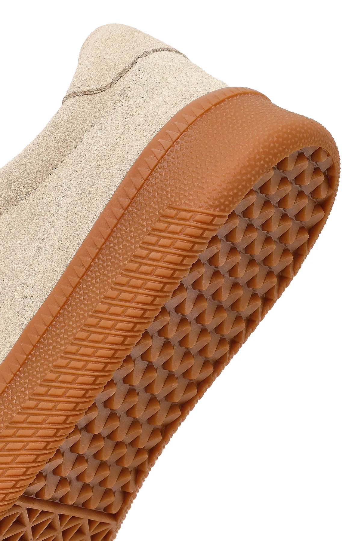 Kadın Bej Bağcıklı Kalın Tabanlı Süet Deri Sneaker - Image 8