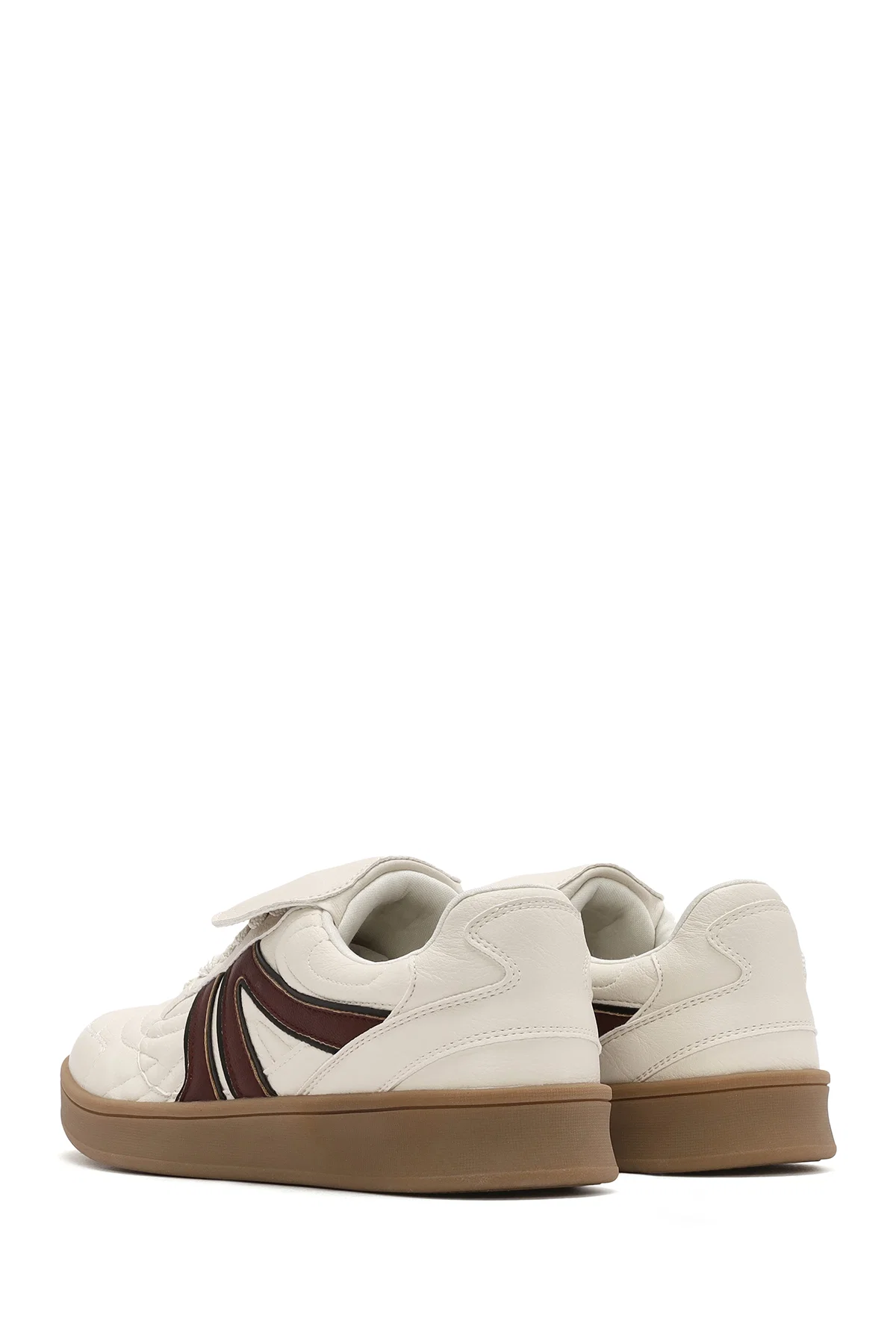 Kadın Bej Bağcıklı Sneaker - Image 5