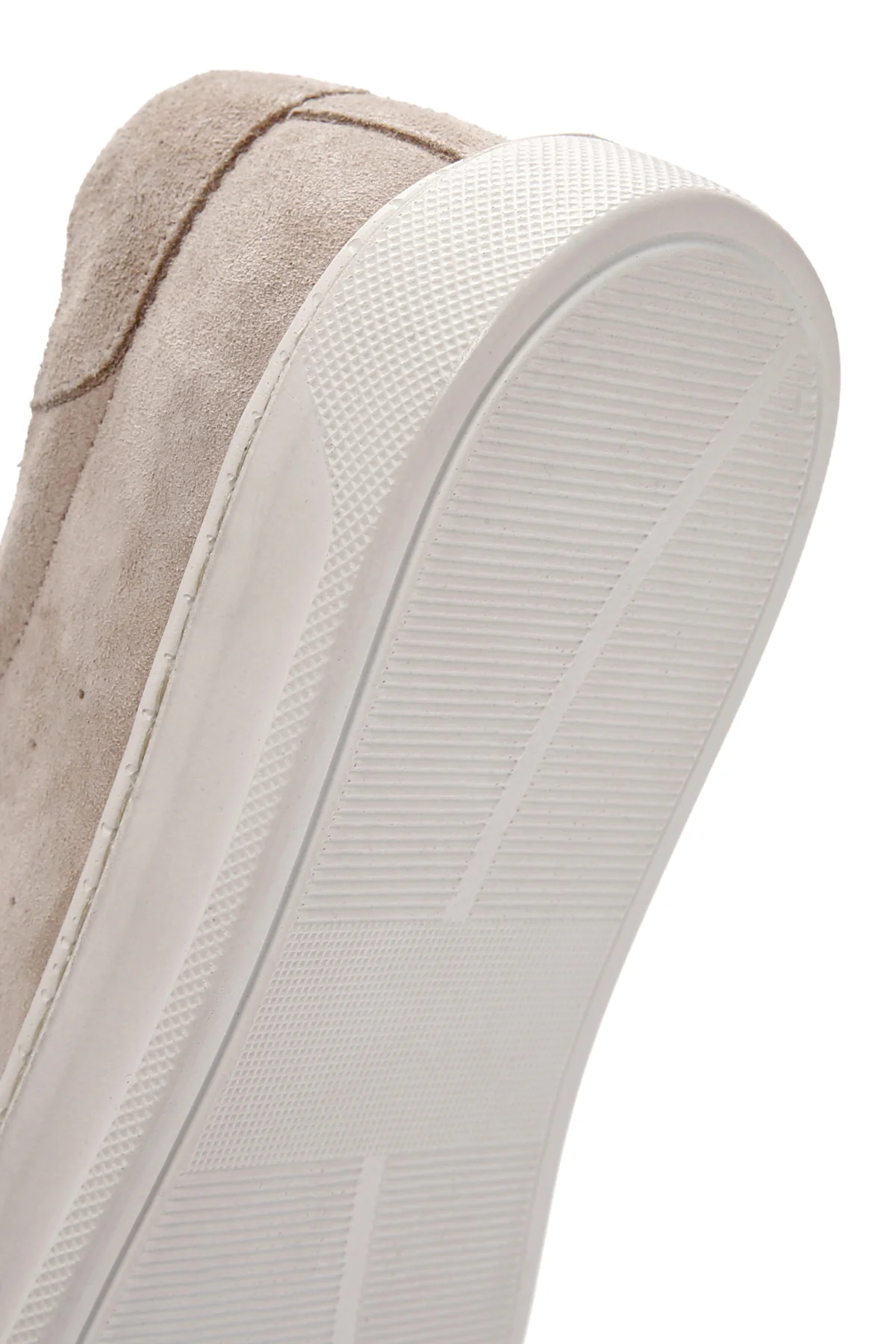 Kadın Bej Bağcıklı Süet Deri Sneaker - Image 8