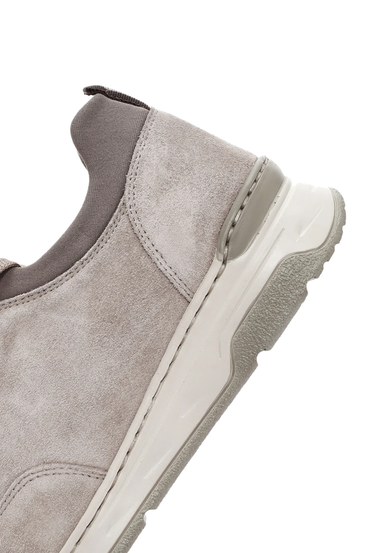 Kadın Bej Bağcıklı Süet Deri Sneaker - Image 8