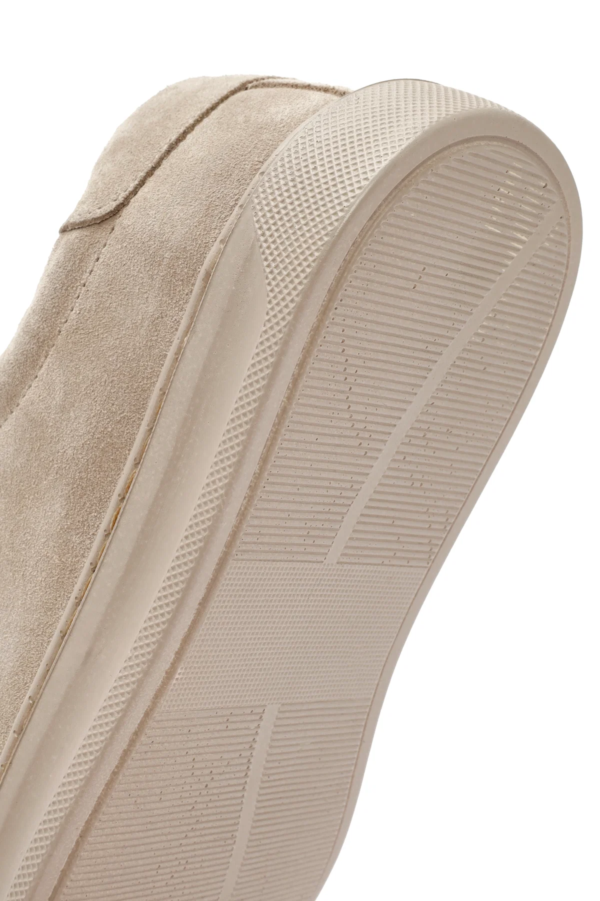 Kadın Bej Bağcıklı Süet Deri Sneaker - Image 8
