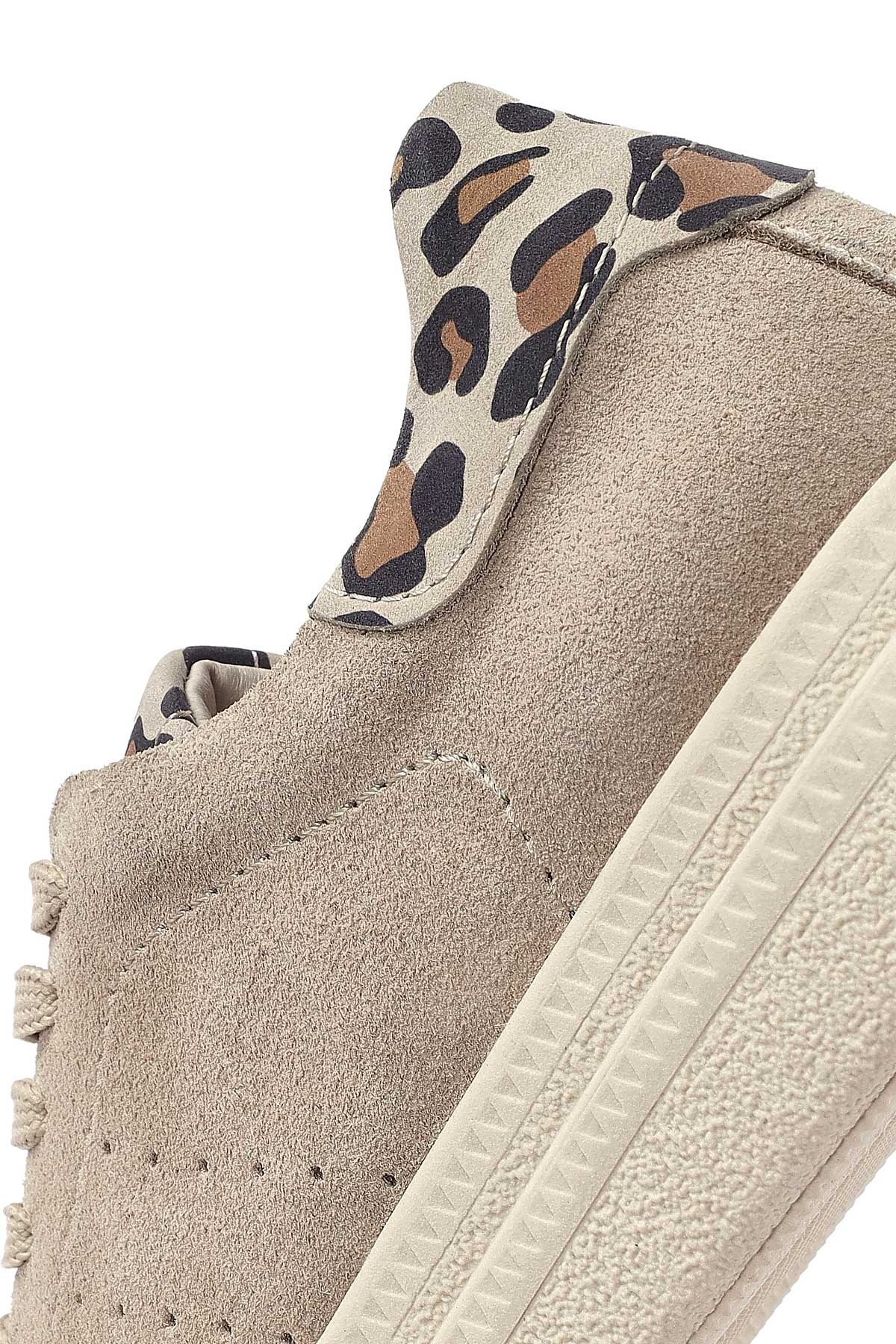 Kadın Bej Bağcıklı Süet Deri Sneaker - Image 11