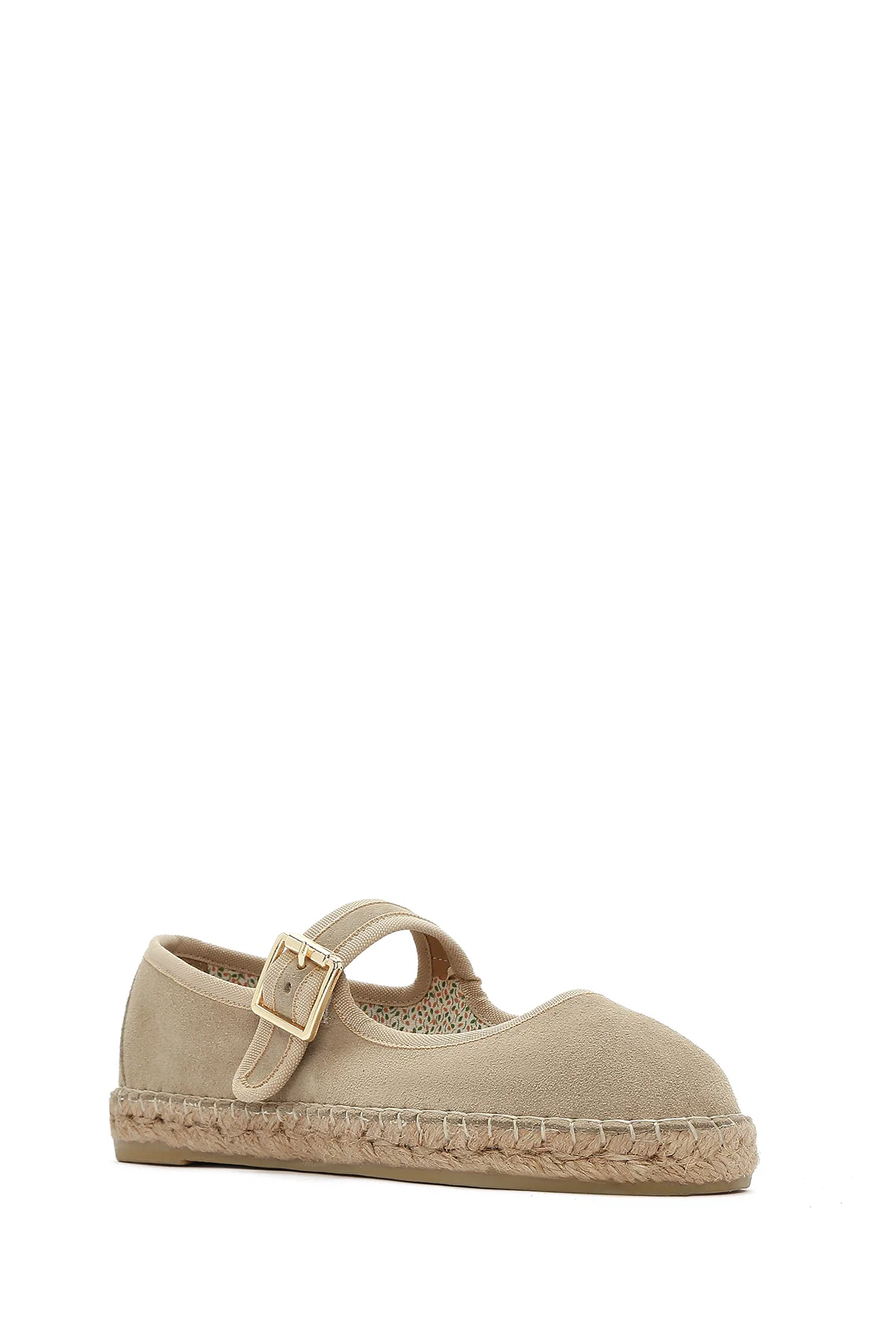 Kadın Bej Bantlı Süet Espadril - Image 6