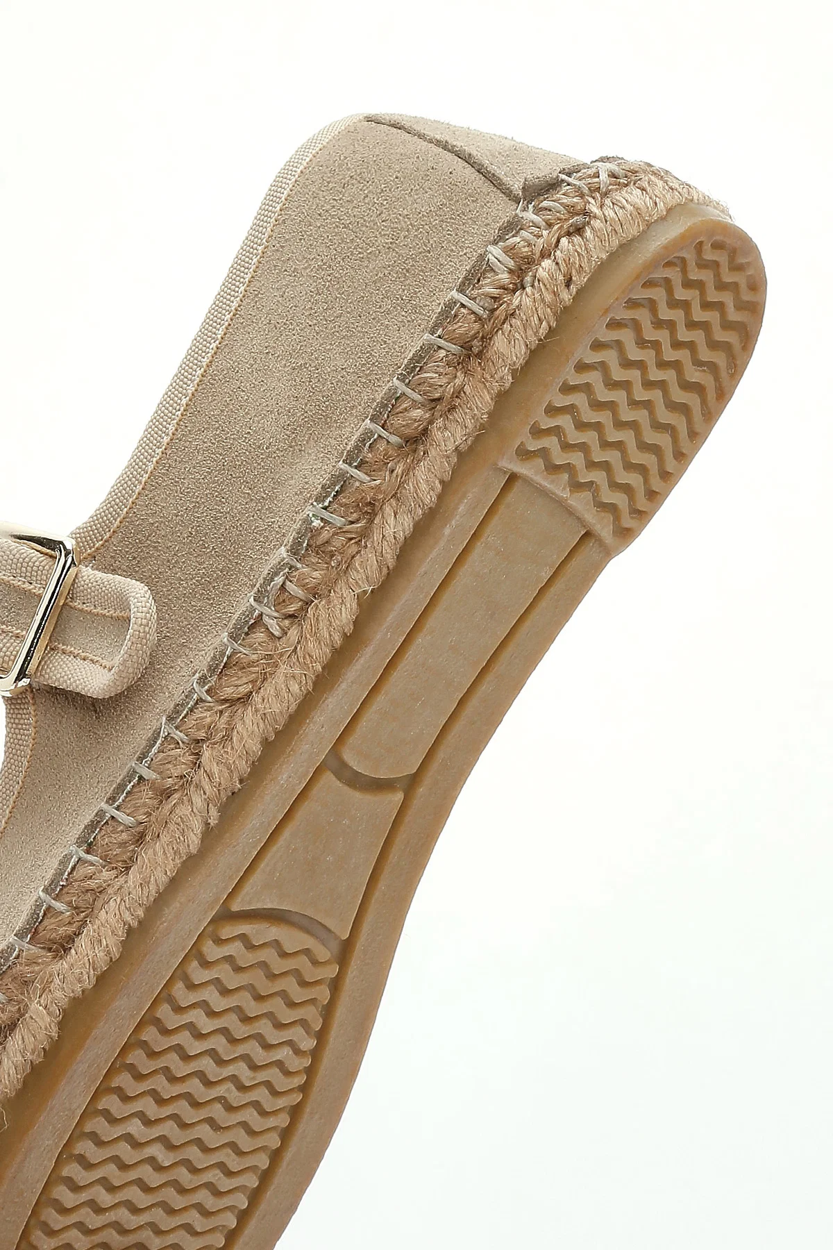 Kadın Bej Bantlı Süet Espadril - Image 8