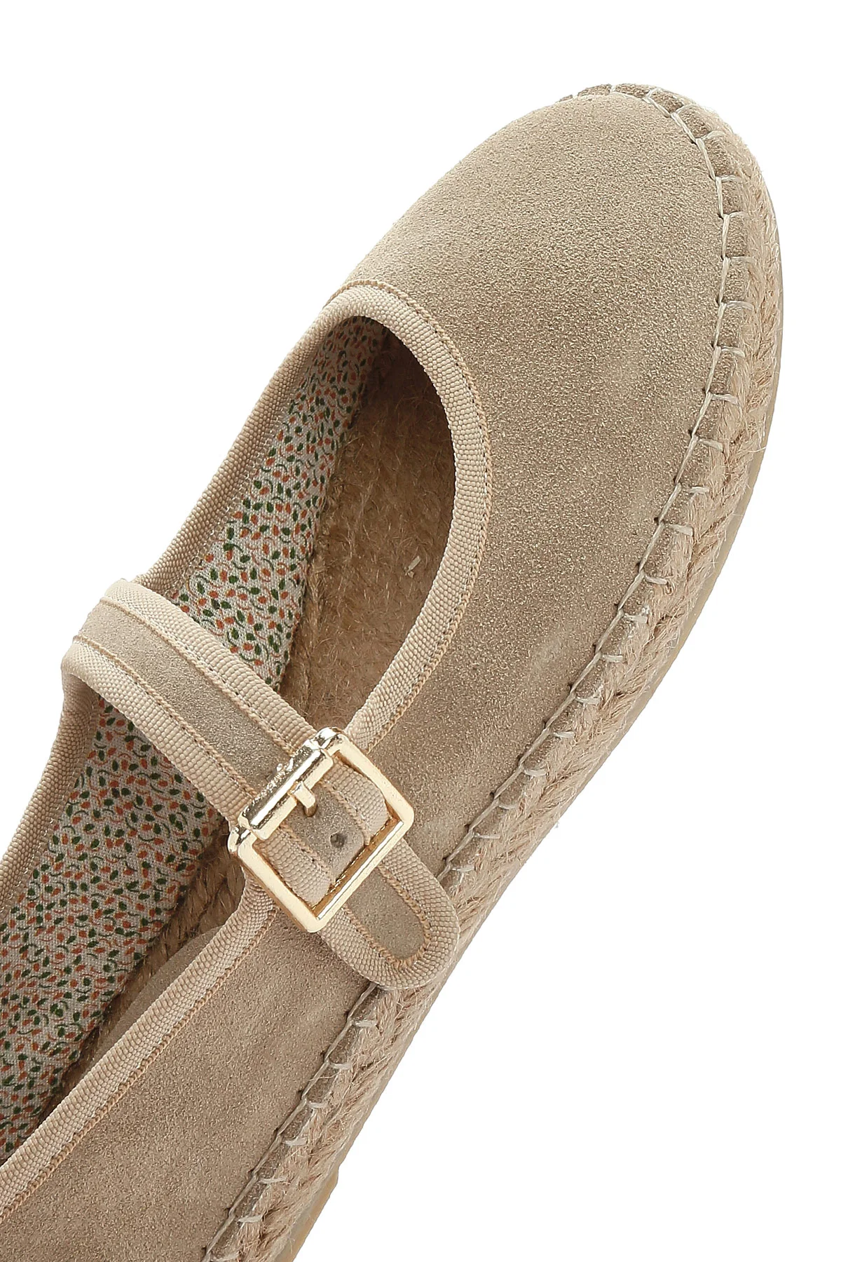 Kadın Bej Bantlı Süet Espadril - Image 9