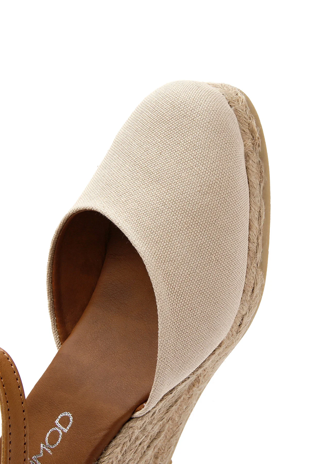 Kadın Bej Bilekten Bantlı Dolgu Topuklu Espadril - Image 10