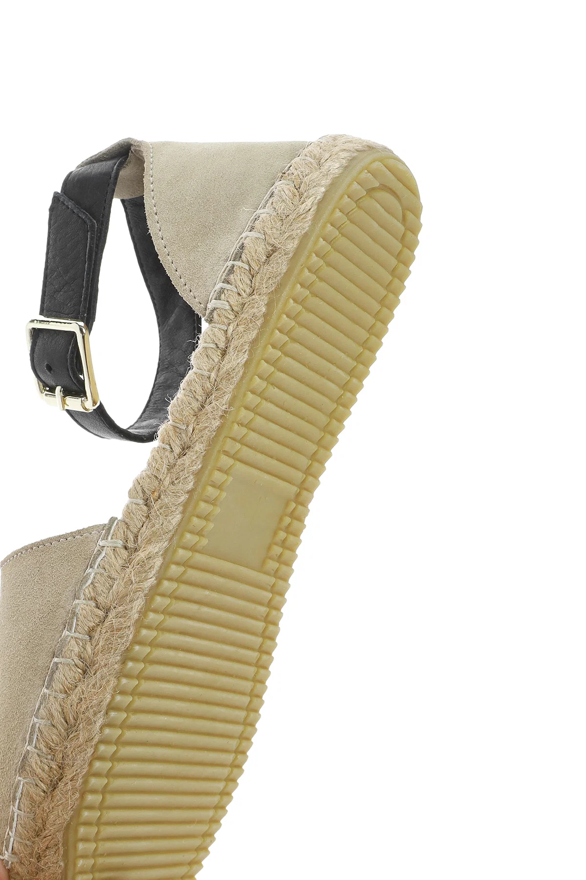 Kadın Bej Bilekten Bantlı Süet Espadril - Image 8