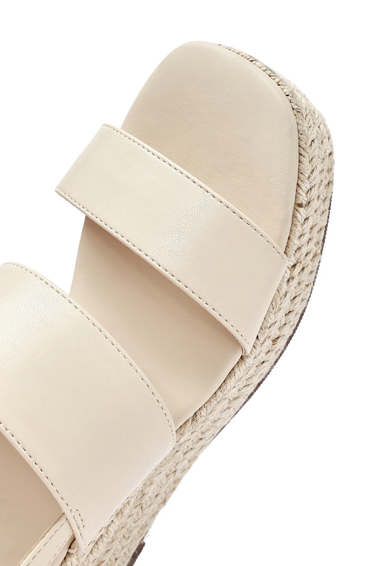 Kadın Bej Bilekten Tokalı Dolgu Topuklu Espadril Sandalet - Image 11