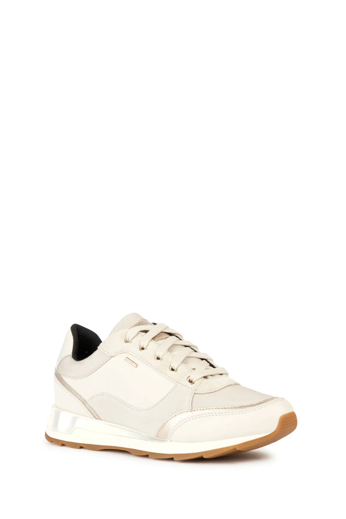 Geox Kadın Bej Bağcıklı Deri Sneaker - Image 2