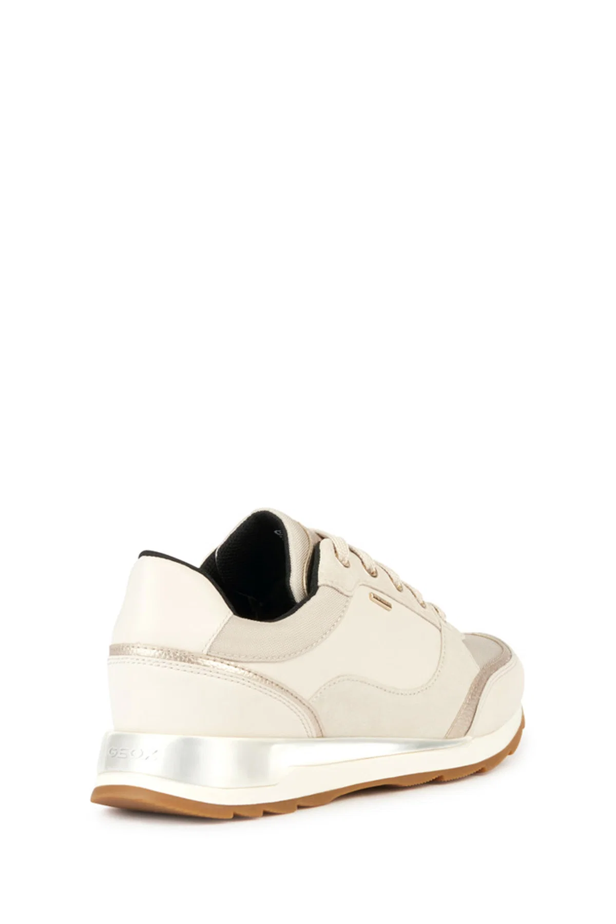 Geox Kadın Bej Bağcıklı Deri Sneaker - Image 4