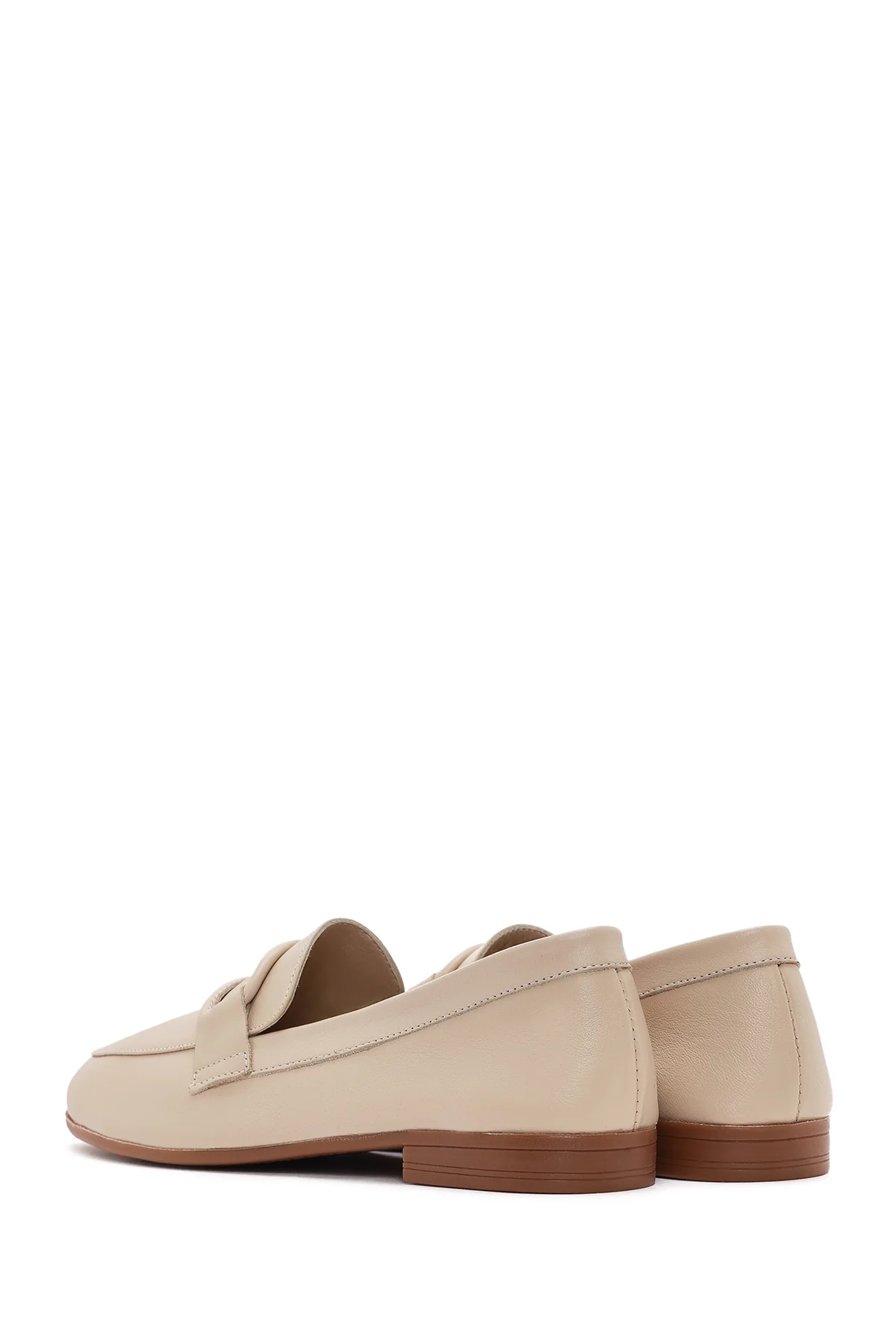 Kadın Bej Deri Casual Loafer - Image 5