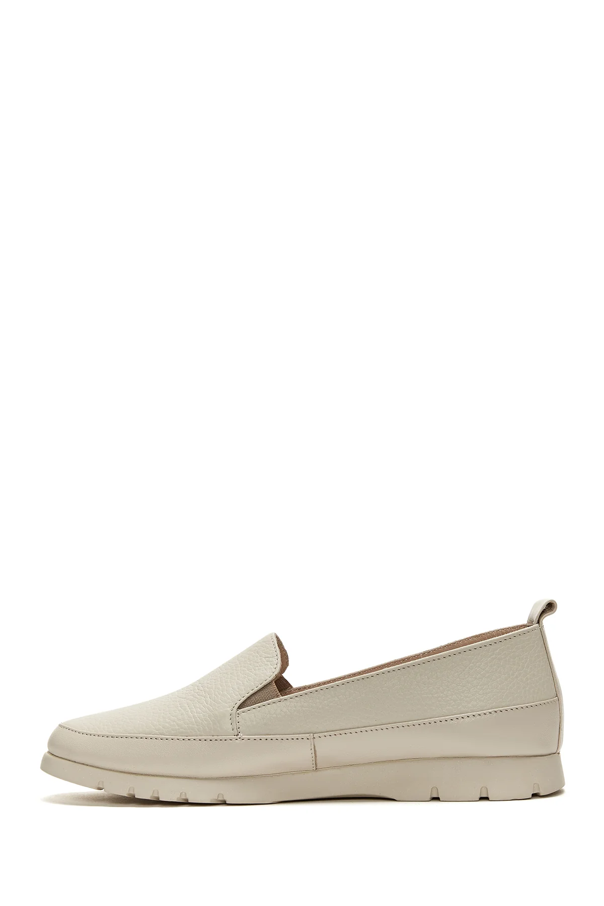 Kadın Bej Deri Comfort Loafer - Image 2