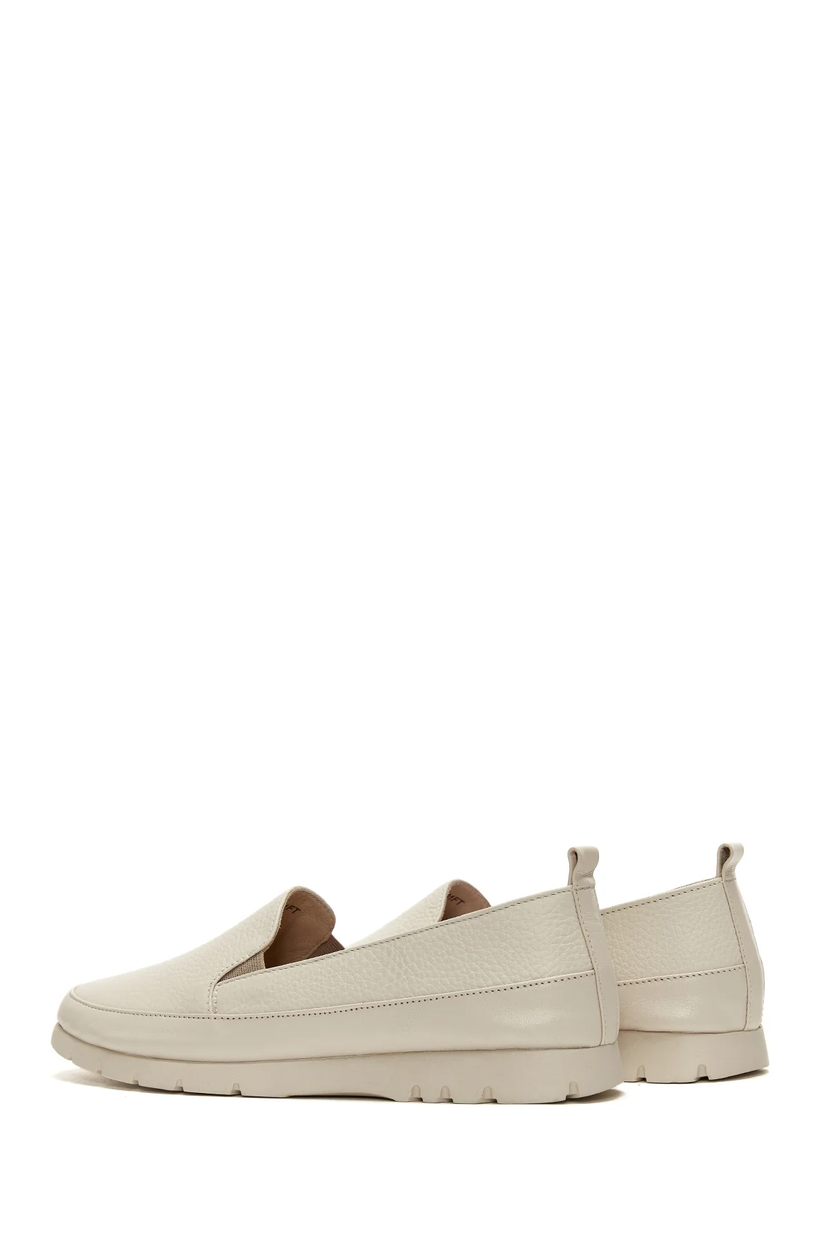 Kadın Bej Deri Comfort Loafer - Image 5