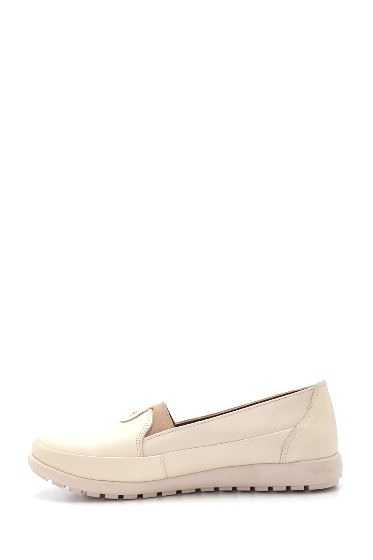 Kadın Bej Deri Comfort Loafer - Image 2