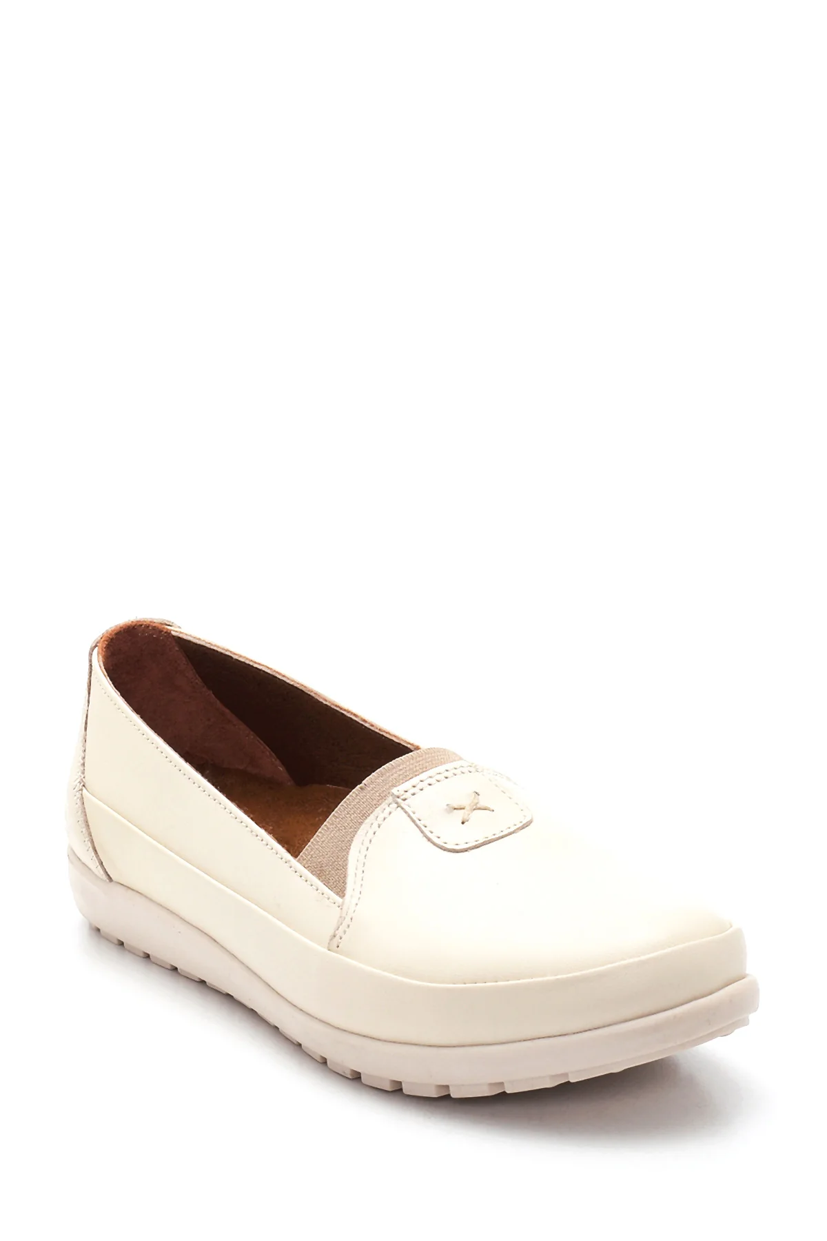 Kadın Bej Deri Comfort Loafer - Image 3