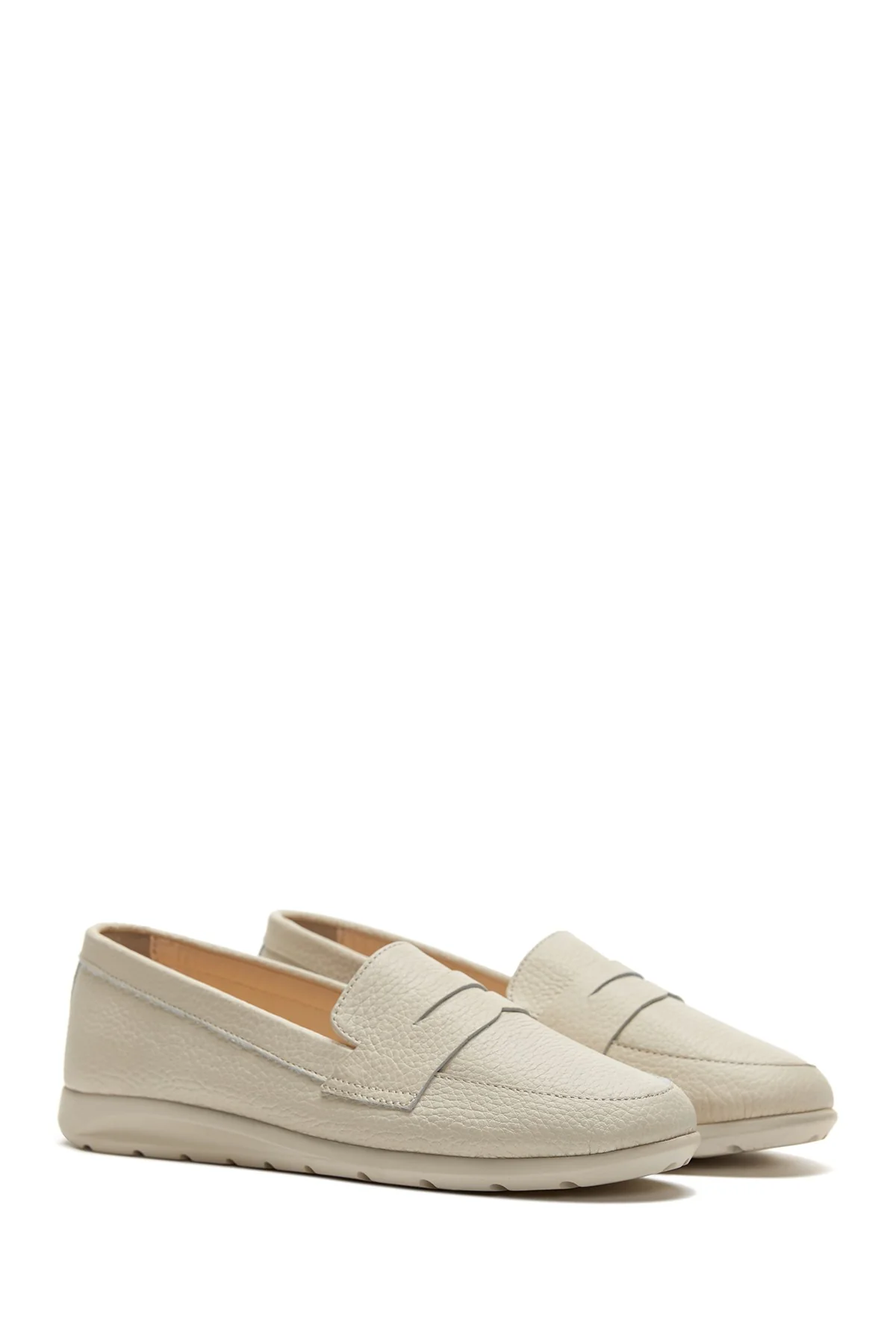Kadın Bej Deri Comfort Loafer - Image 4