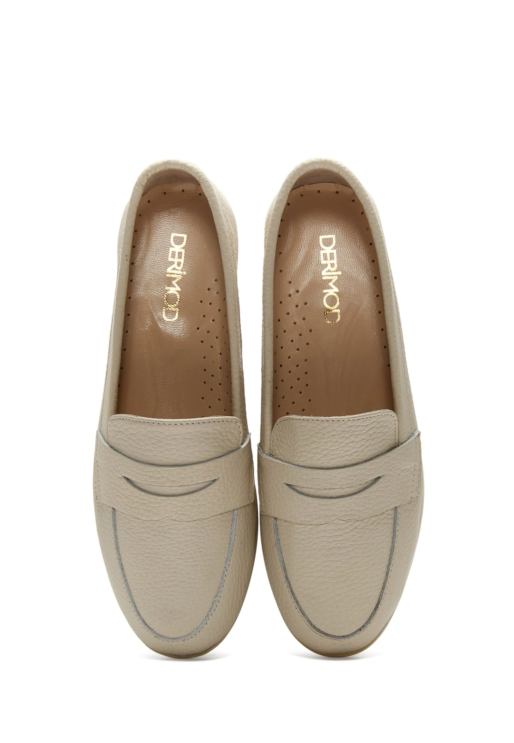 Kadın Bej Deri Comfort Loafer - Image 5