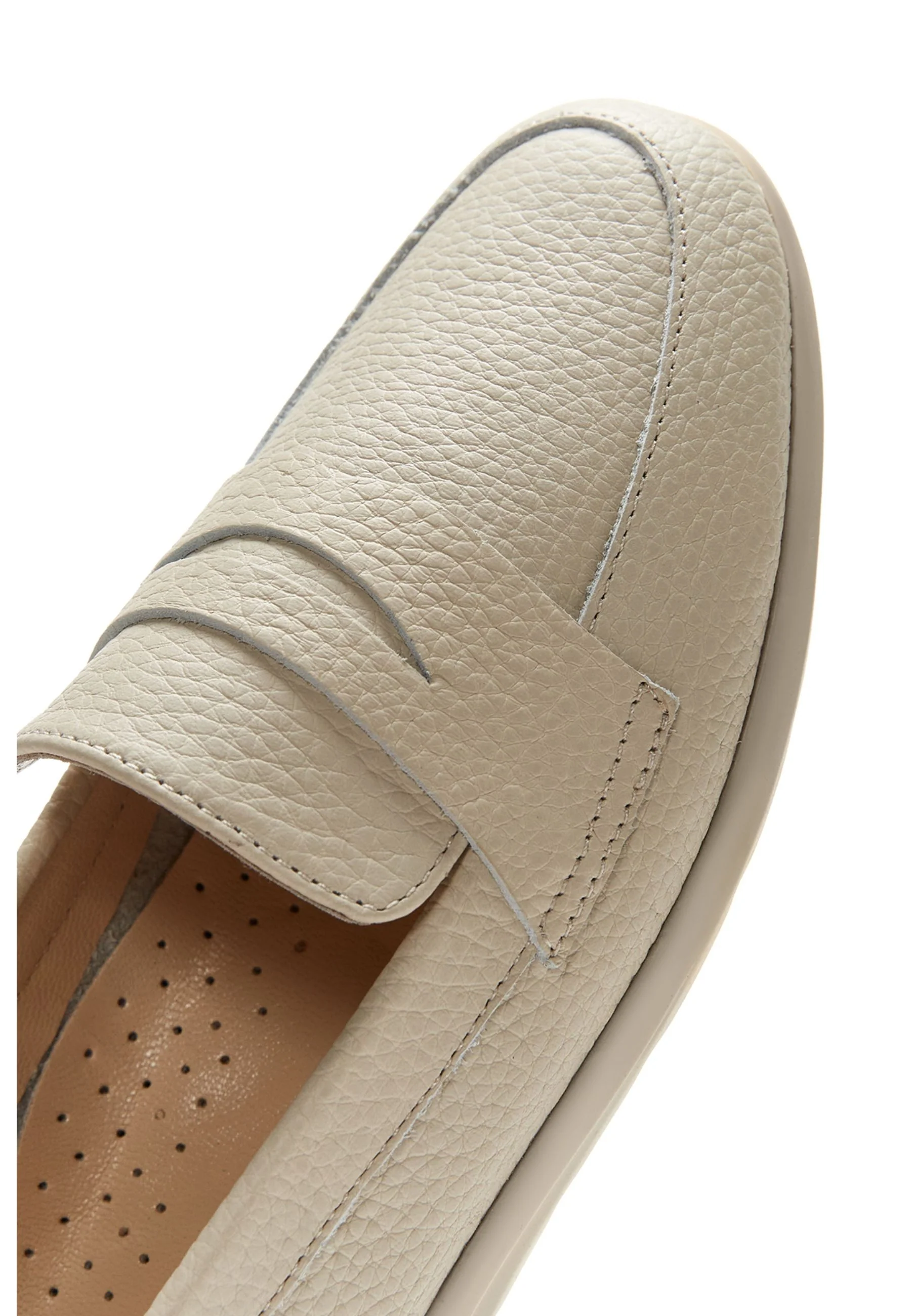Kadın Bej Deri Comfort Loafer - Image 7