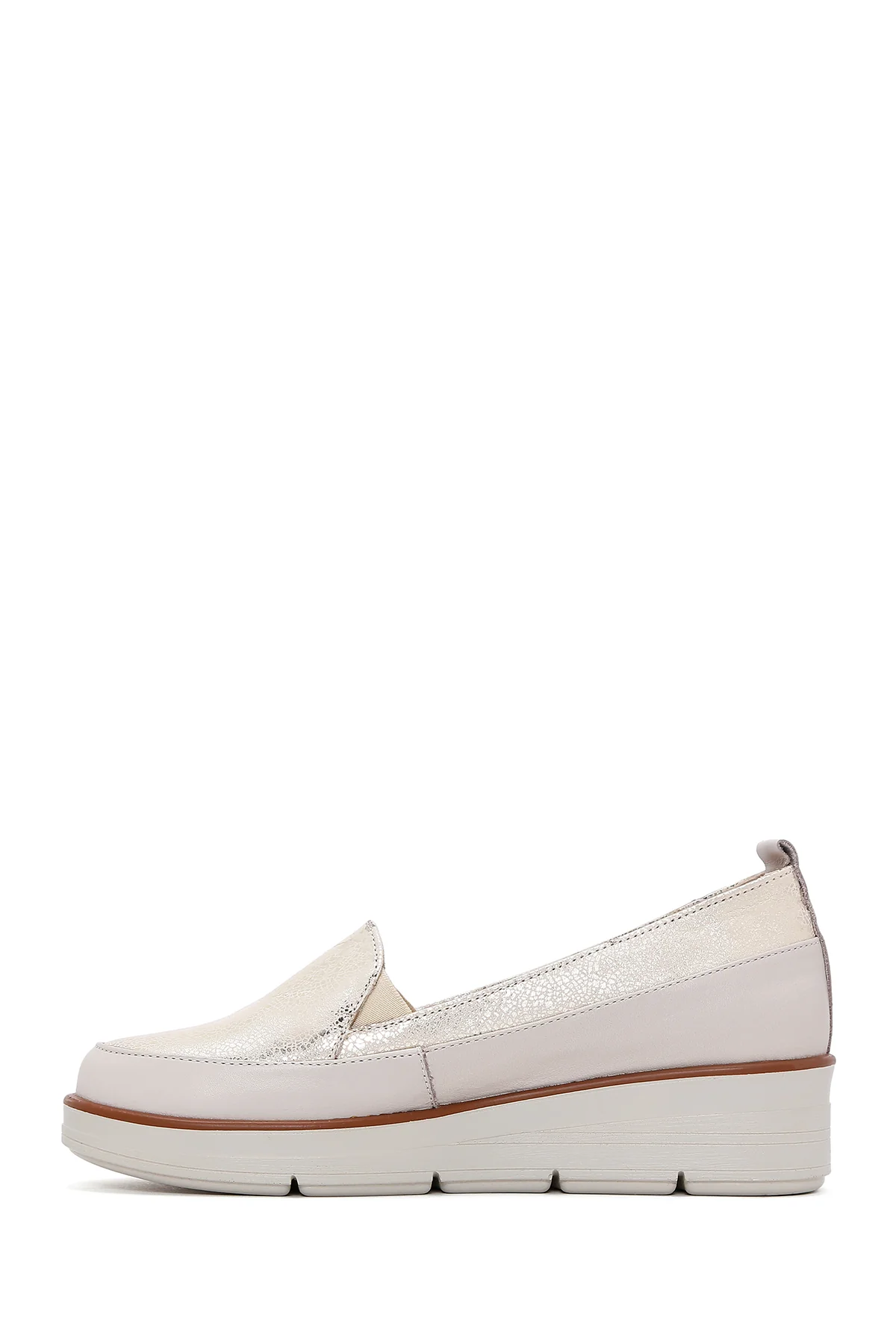 Kadın Bej Deri Comfort Loafer - Image 2