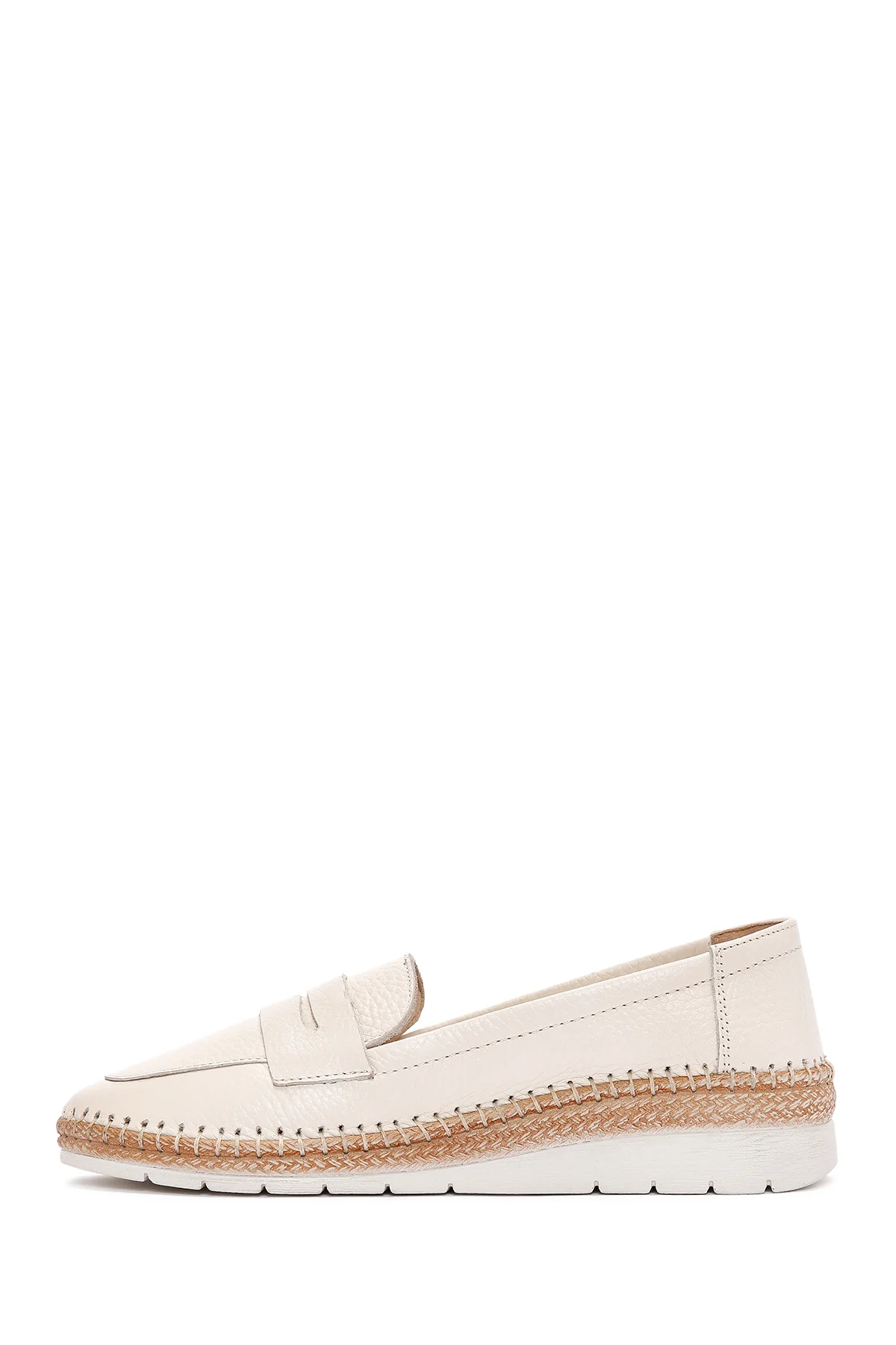 Kadın Bej Deri Comfort Loafer - Image 2