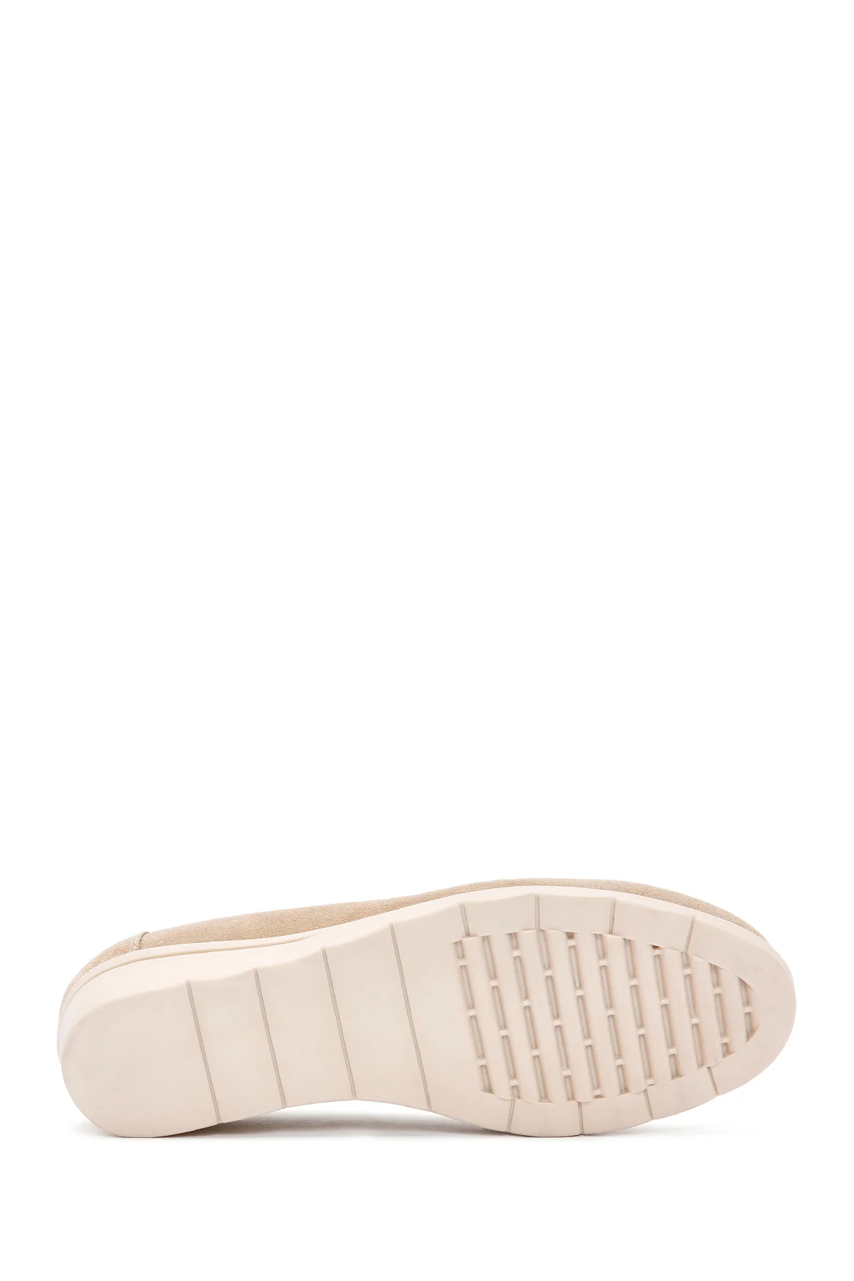 Kadın Bej Deri Comfort Loafer - Image 4