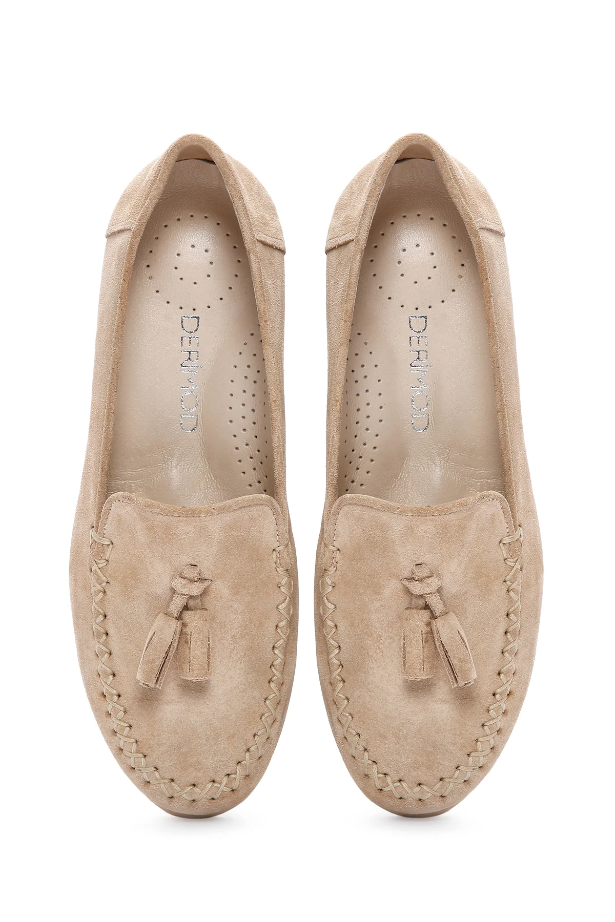 Kadın Bej Deri Comfort Loafer - Image 7