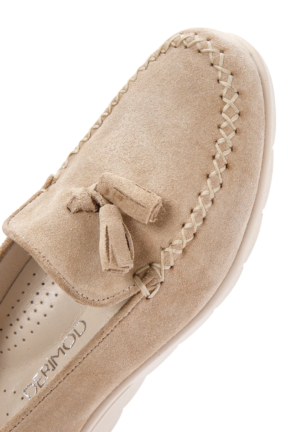 Kadın Bej Deri Comfort Loafer - Image 9