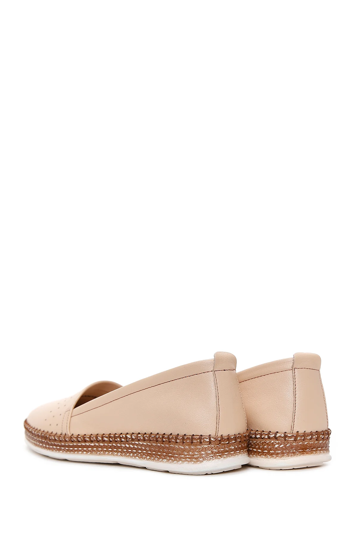 Kadın Bej Deri Comfort Loafer - Image 5