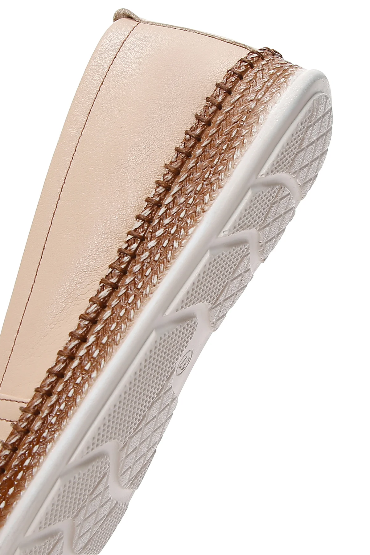 Kadın Bej Deri Comfort Loafer - Image 8