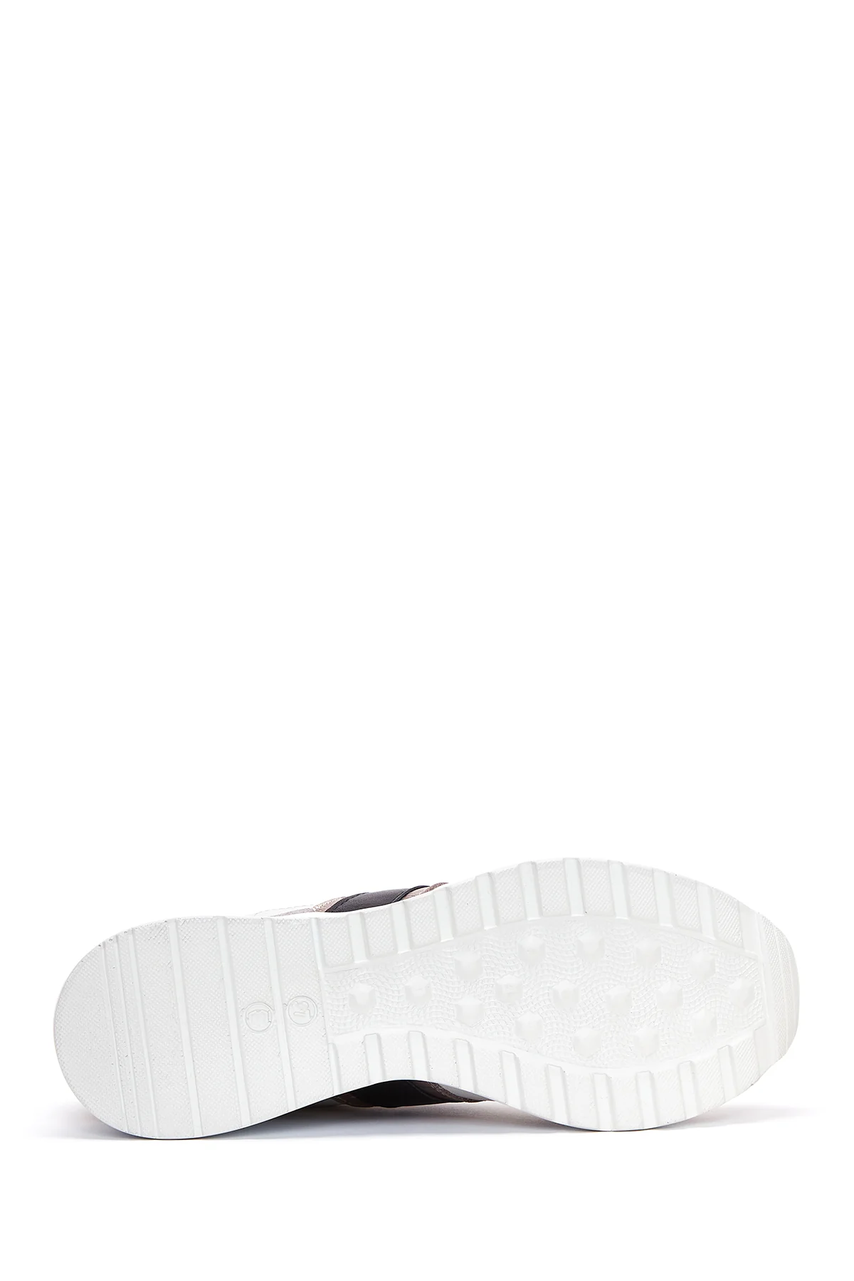 Kadın Bej Deri Dolgu Topuklu Sneaker - Image 4