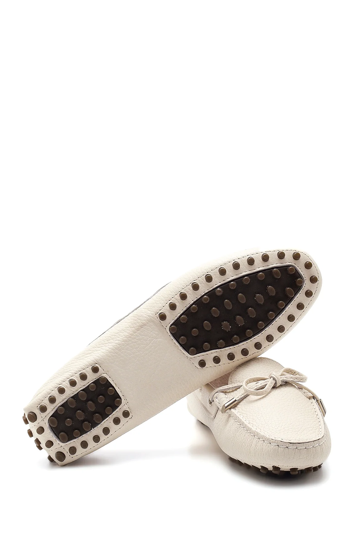 Kadın Bej Deri Loafer - Image 4