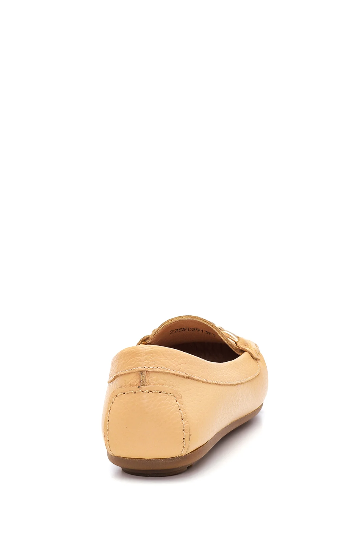 Kadın Bej Deri Loafer - Image 5
