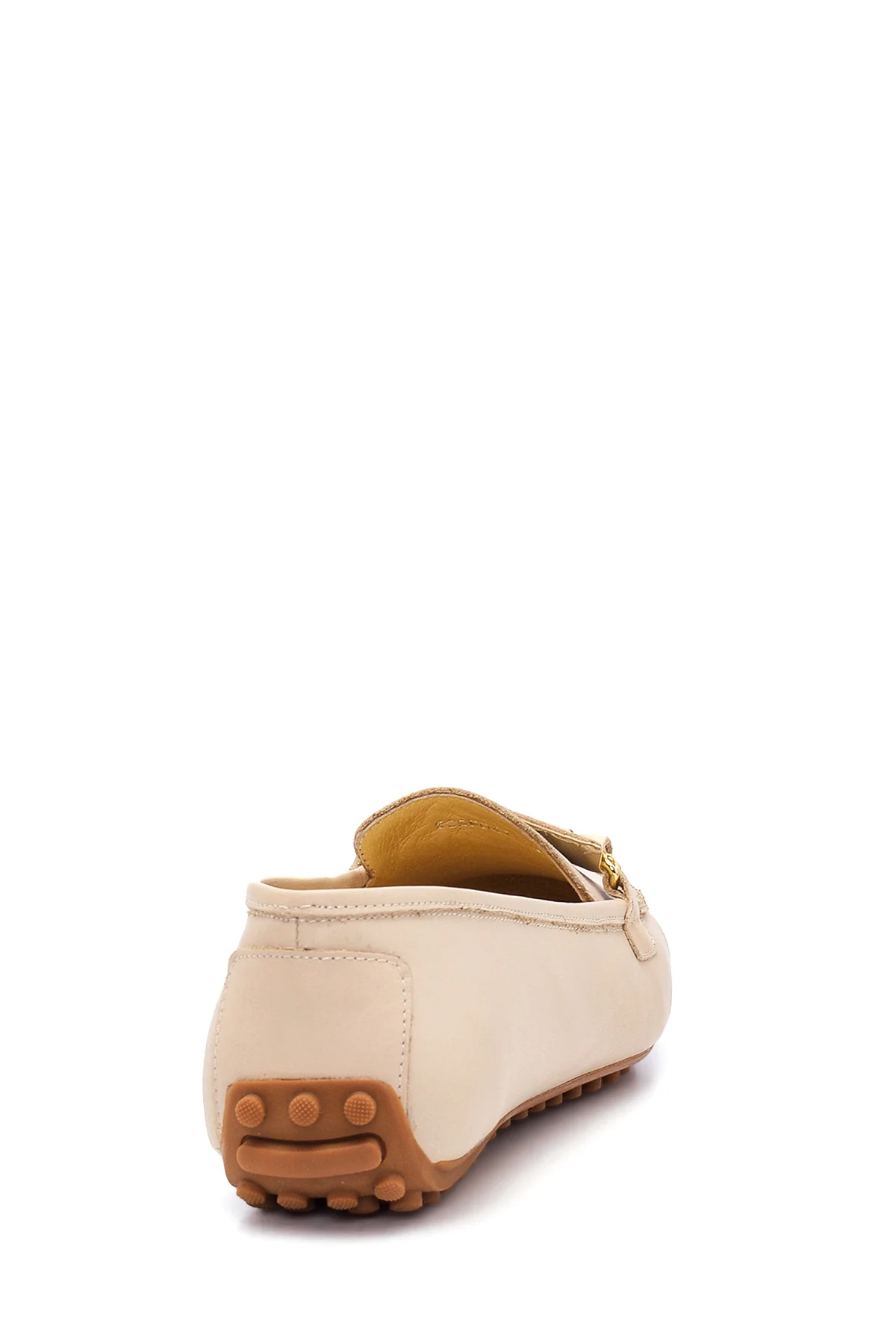Kadın Bej Deri Loafer - Image 5