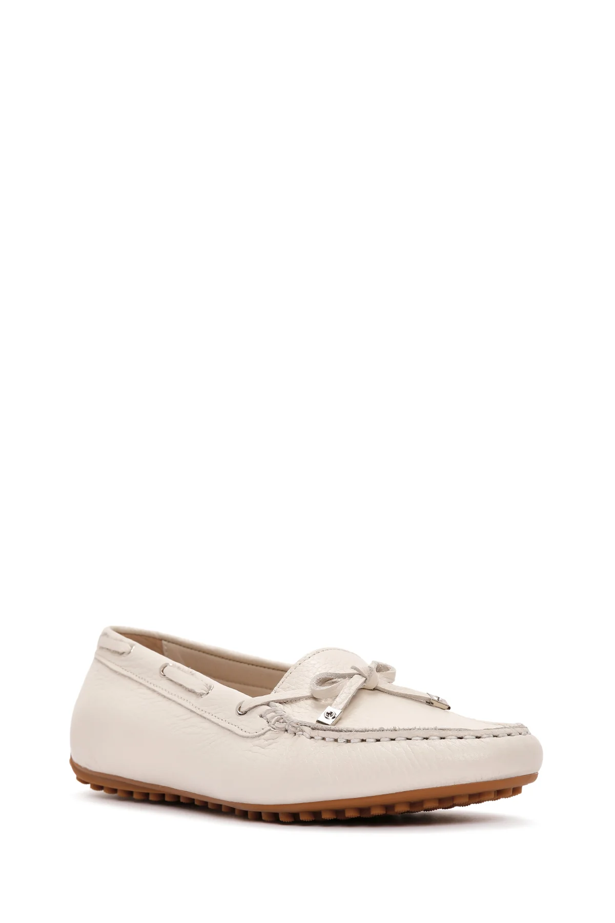 Kadın Bej Deri Loafer - Image 6