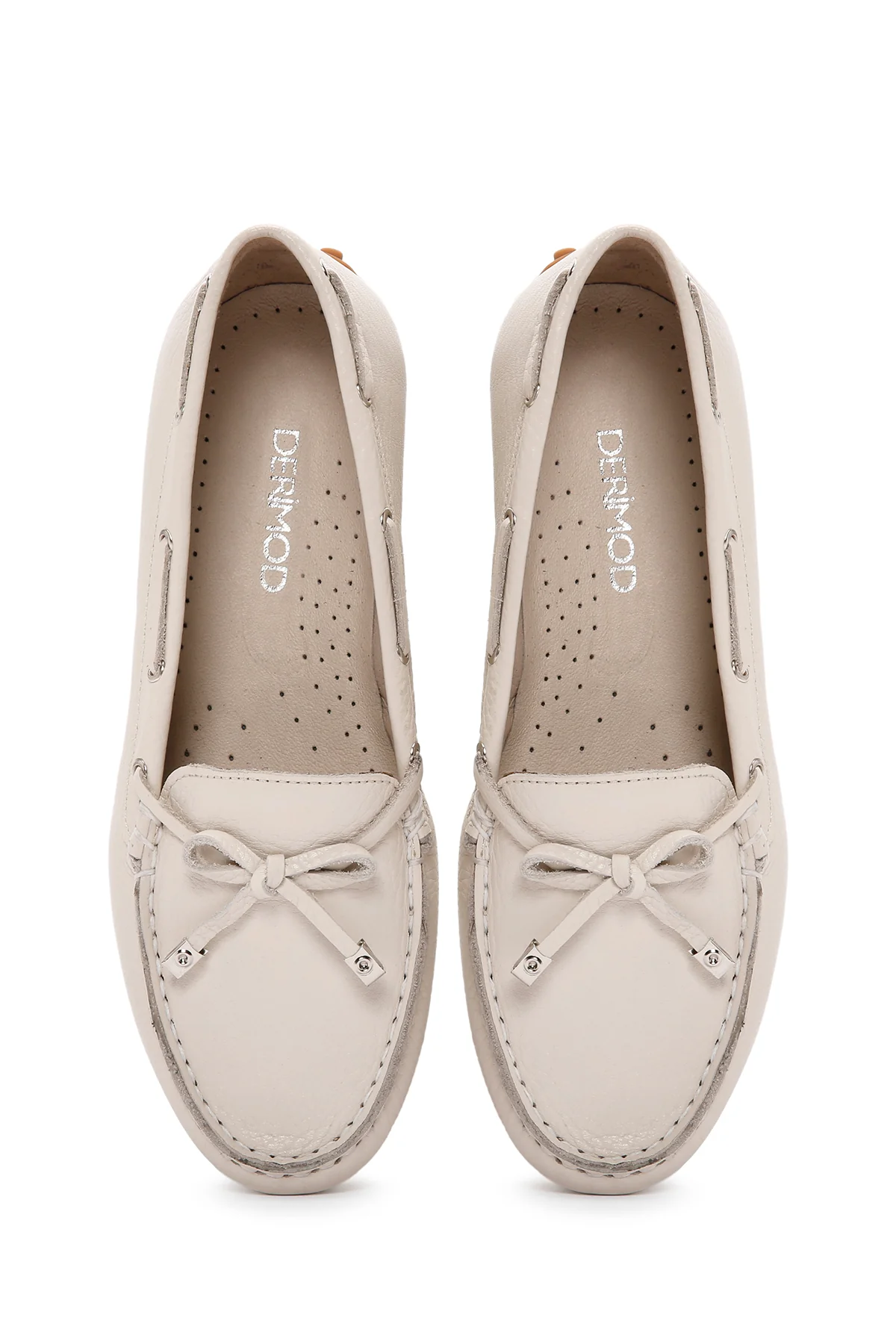 Kadın Bej Deri Loafer - Image 7