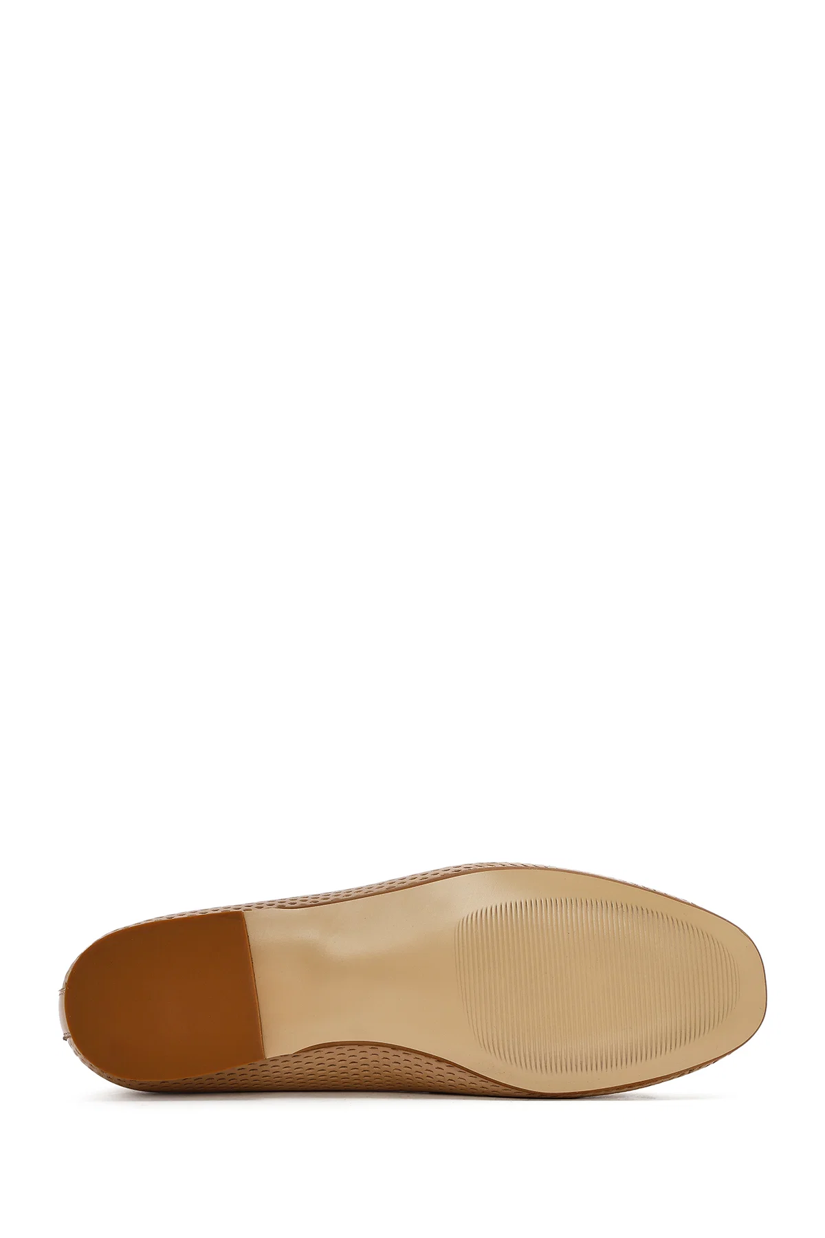 Kadın Bej Deri Loafer - Image 4