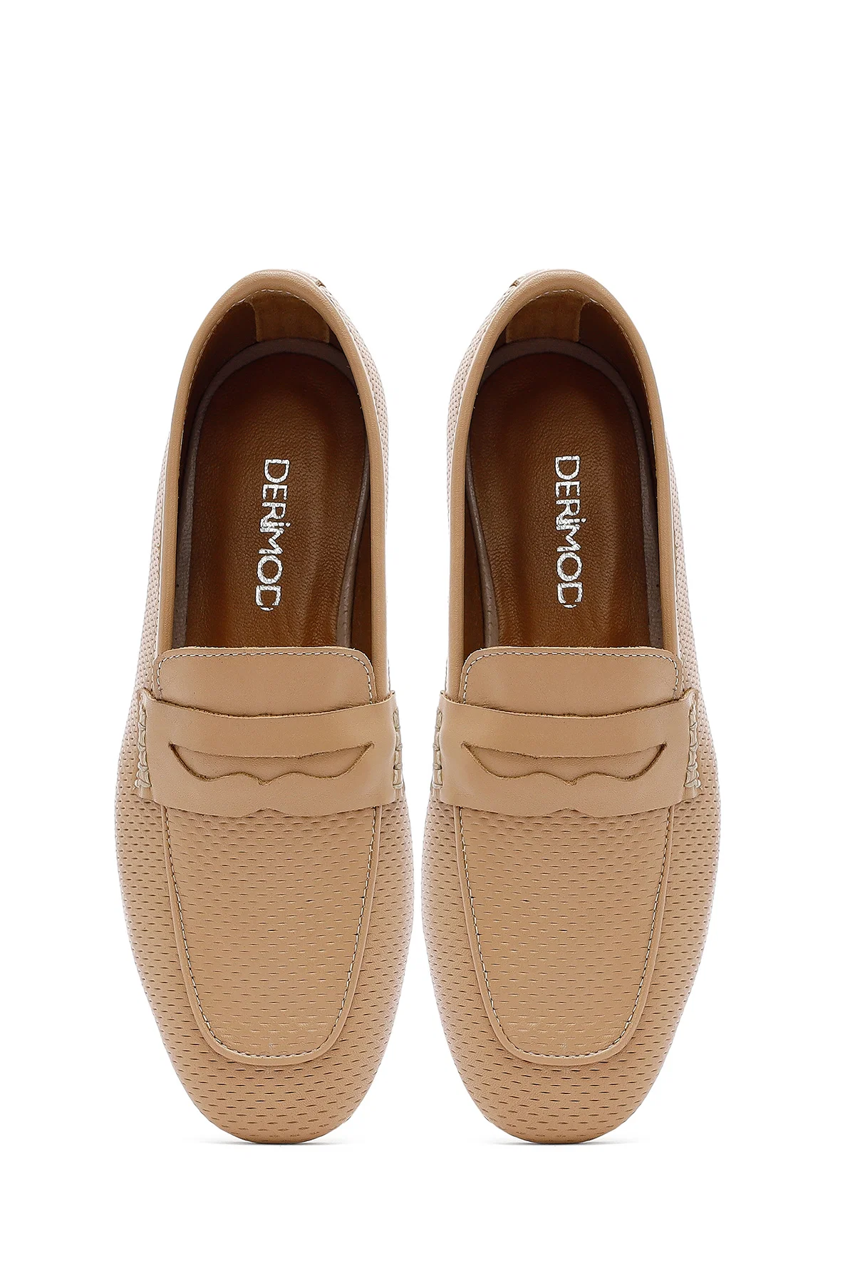 Kadın Bej Deri Loafer - Image 7