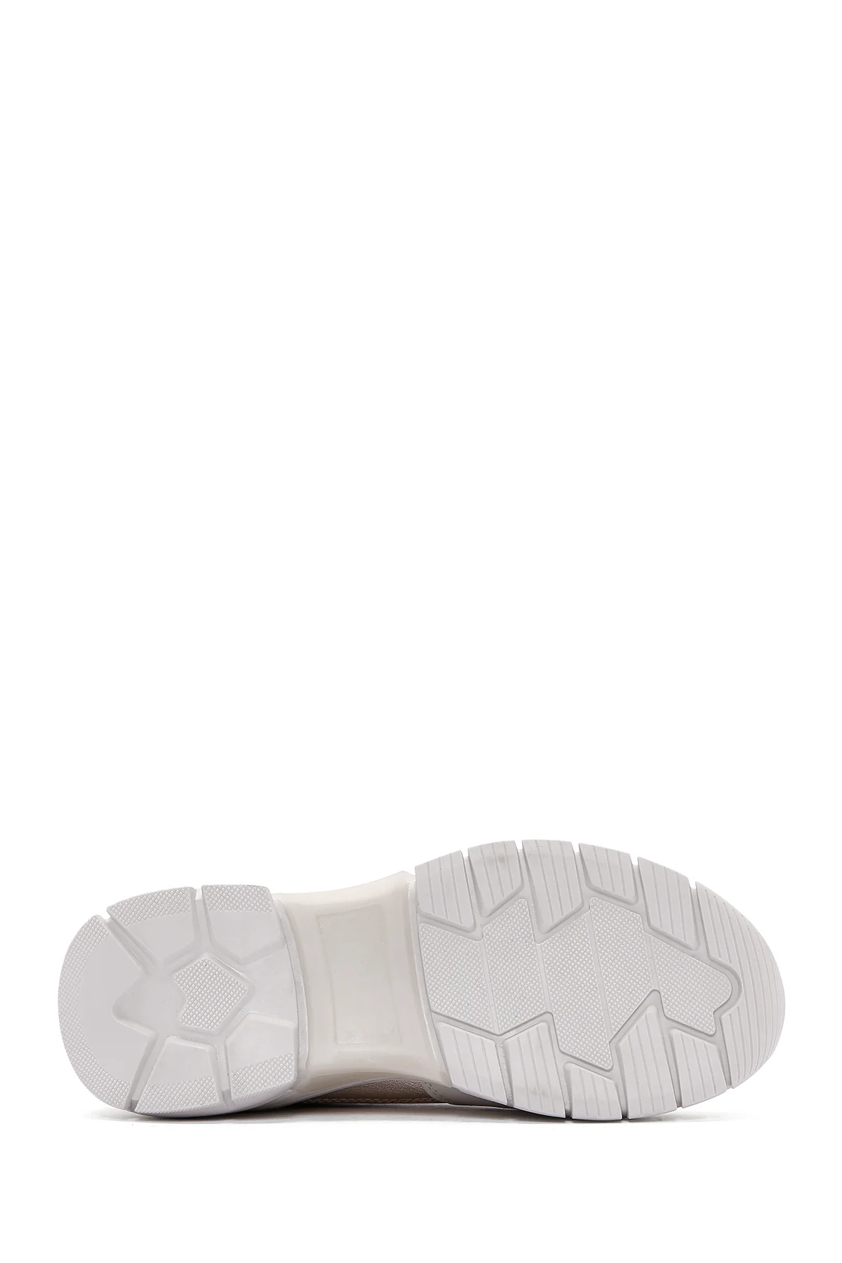 Kadın Bej Deri Sneaker - Image 4
