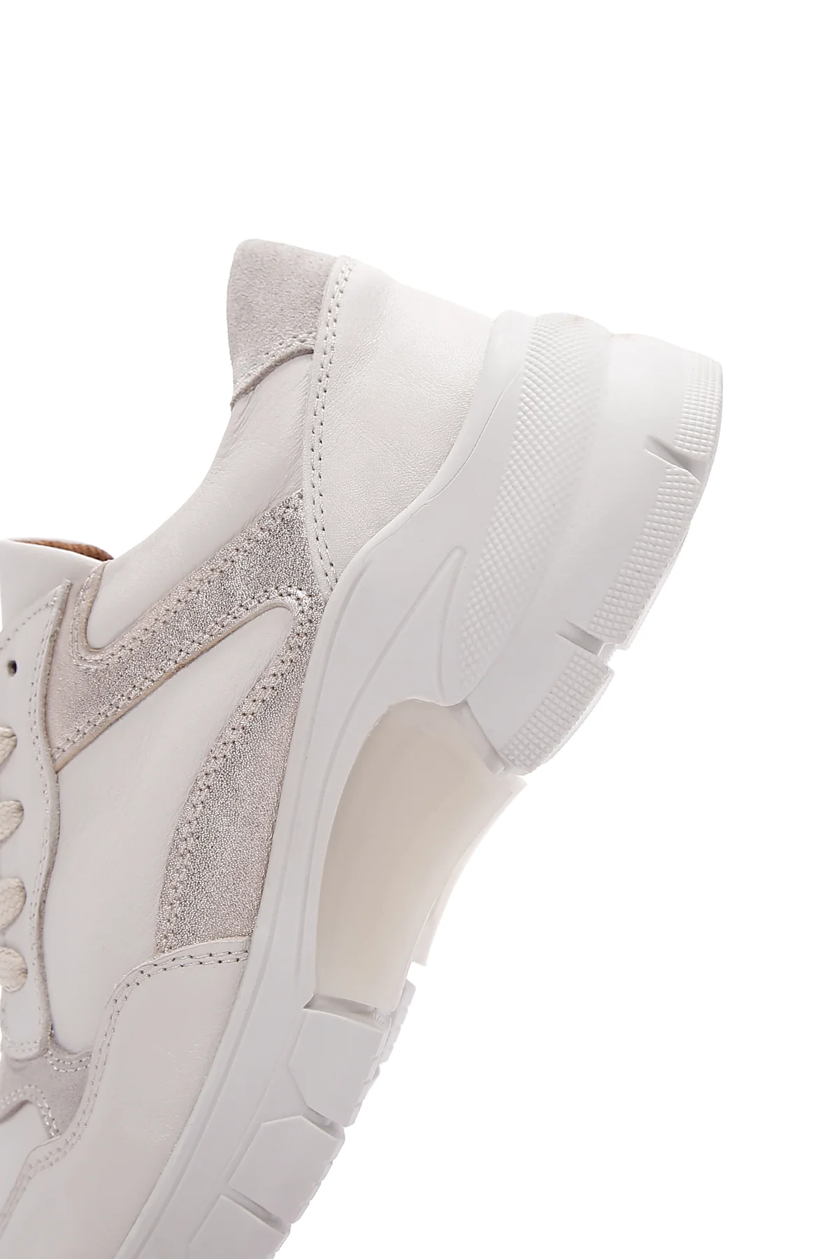 Kadın Bej Deri Sneaker - Image 7