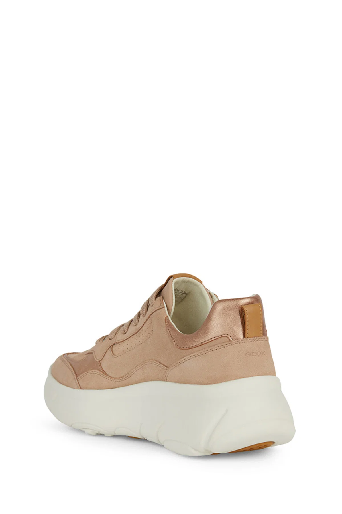 Geox Kadın Bej Nebula Bağcıklı Kalın Tabanlı Deri Sneaker - Image 3