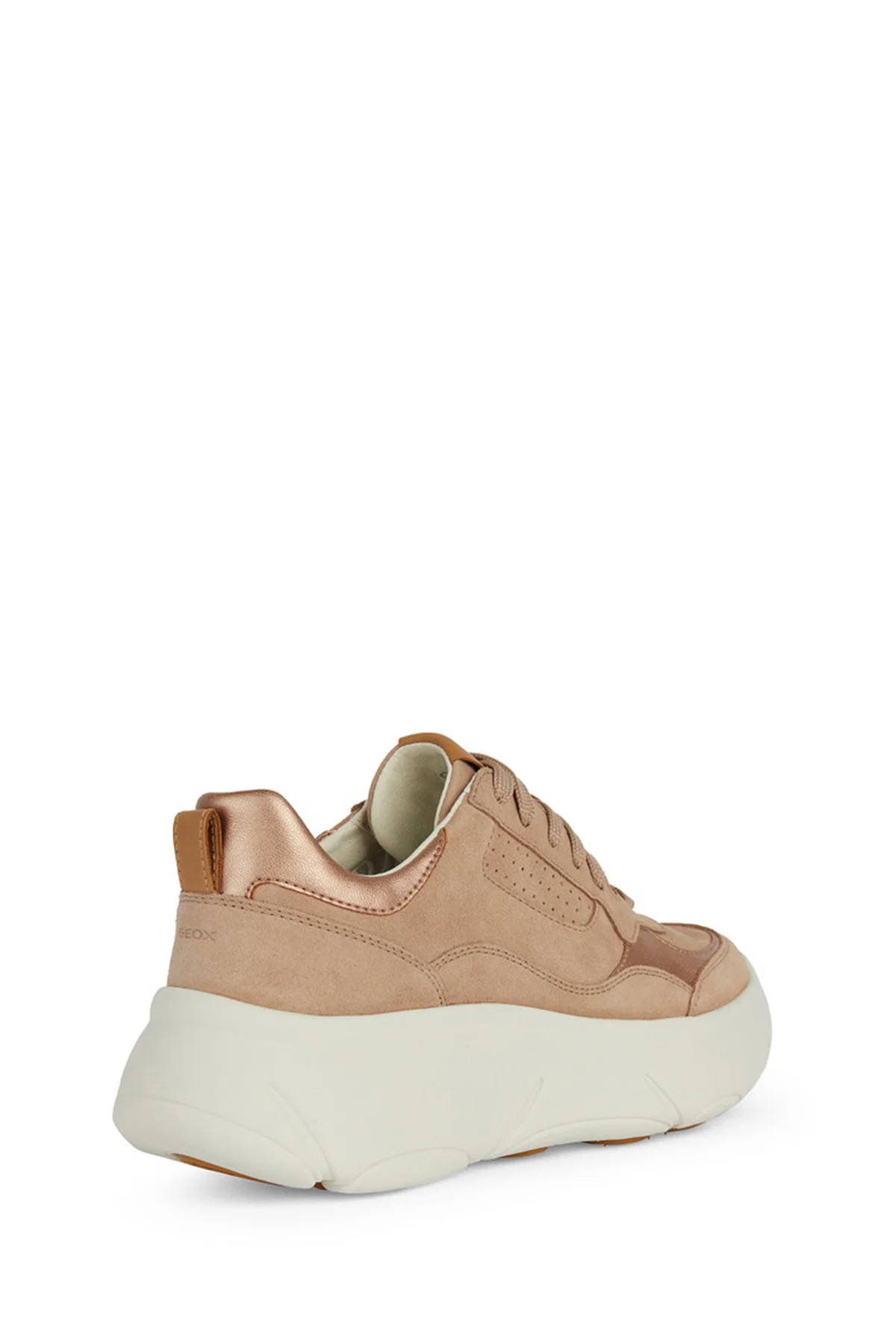 Geox Kadın Bej Nebula Bağcıklı Kalın Tabanlı Deri Sneaker - Image 4
