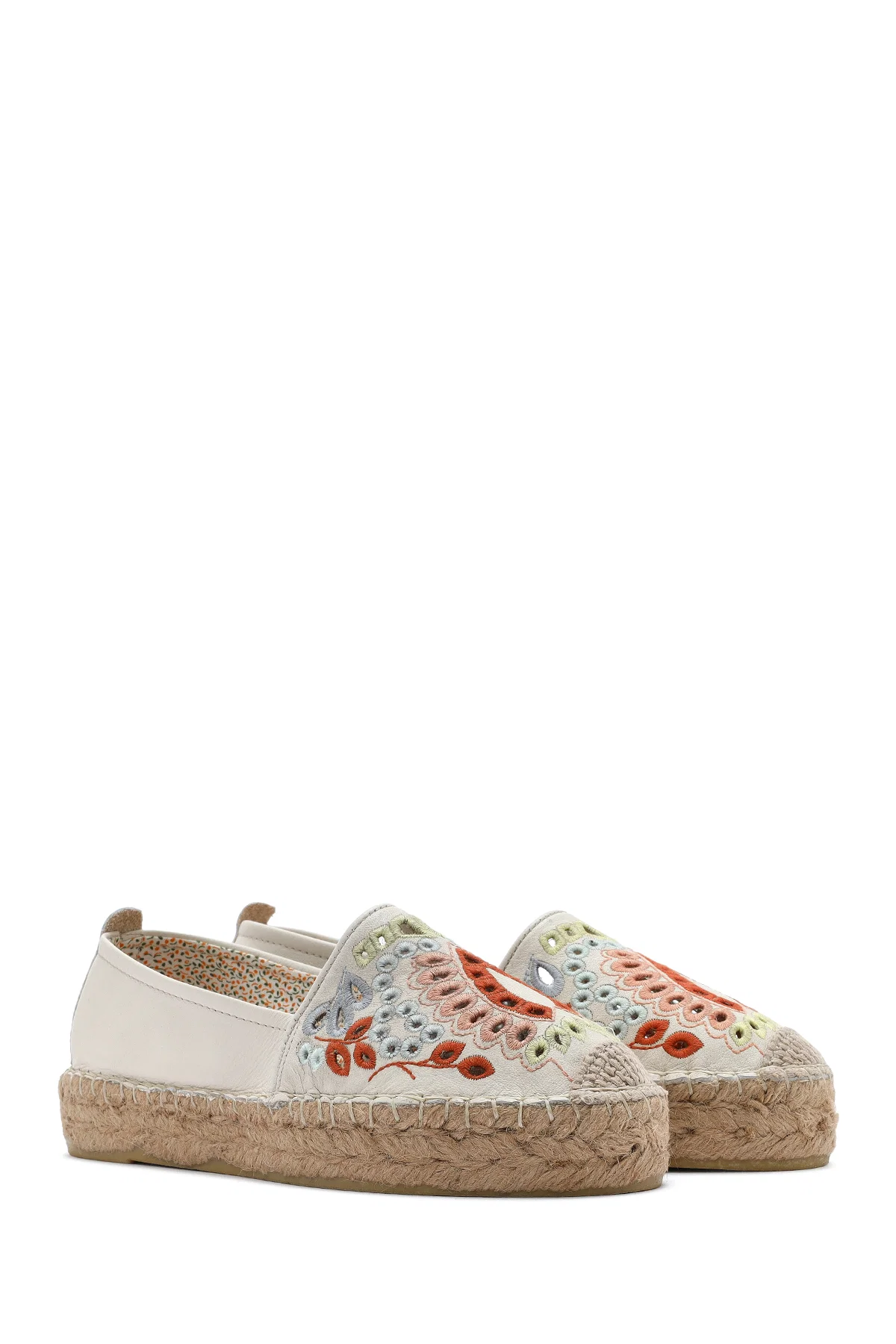 Kadın Bej Desenli Espadril - Image 3