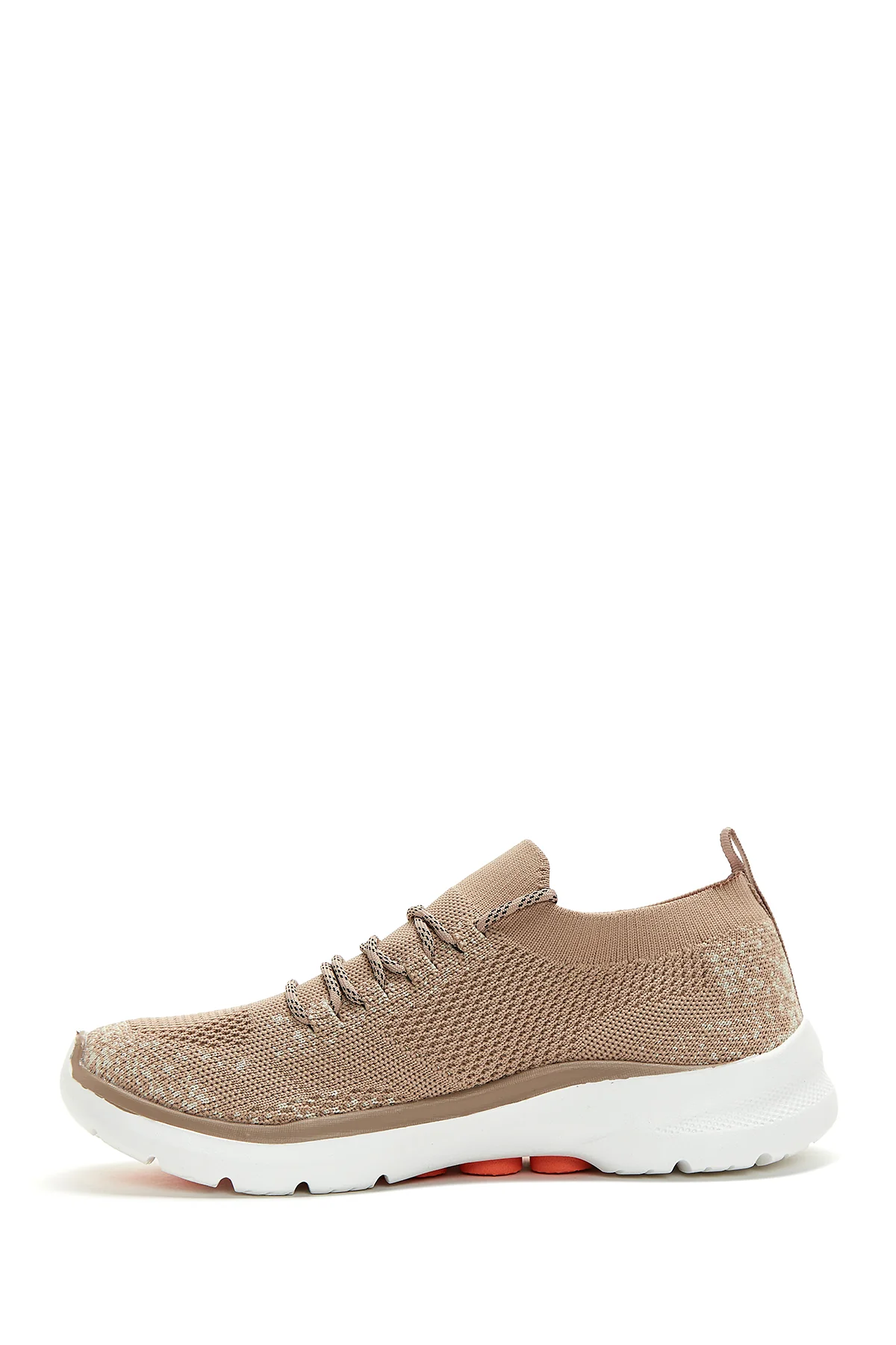 Kadın Bej Desenli Kumaş Sneaker - Image 2