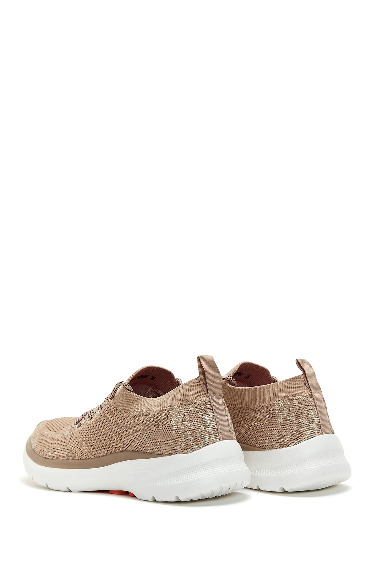 Kadın Bej Desenli Kumaş Sneaker - Image 5