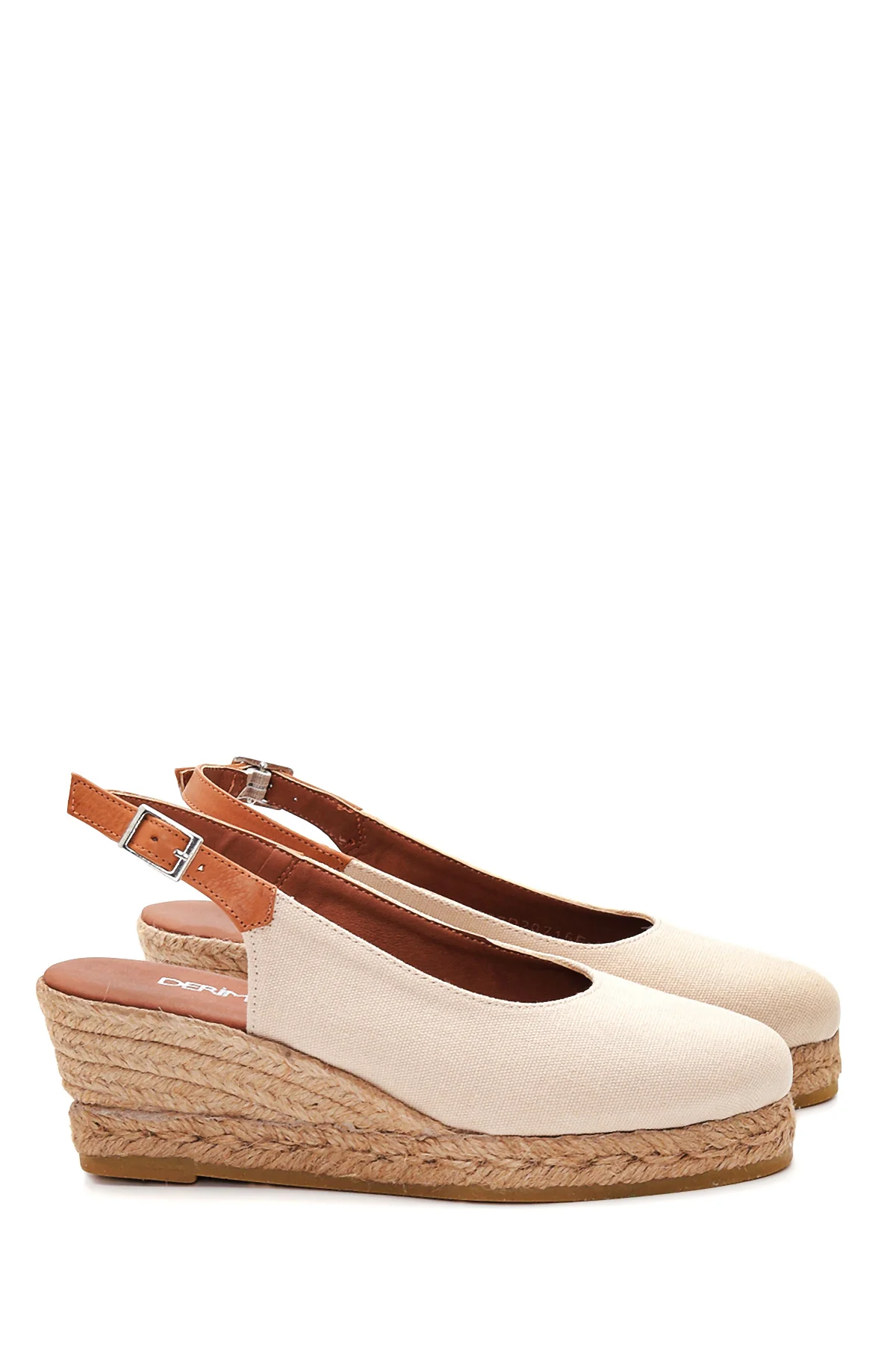 Kadın Bej Dolgu Topuk Espadril - Image 3