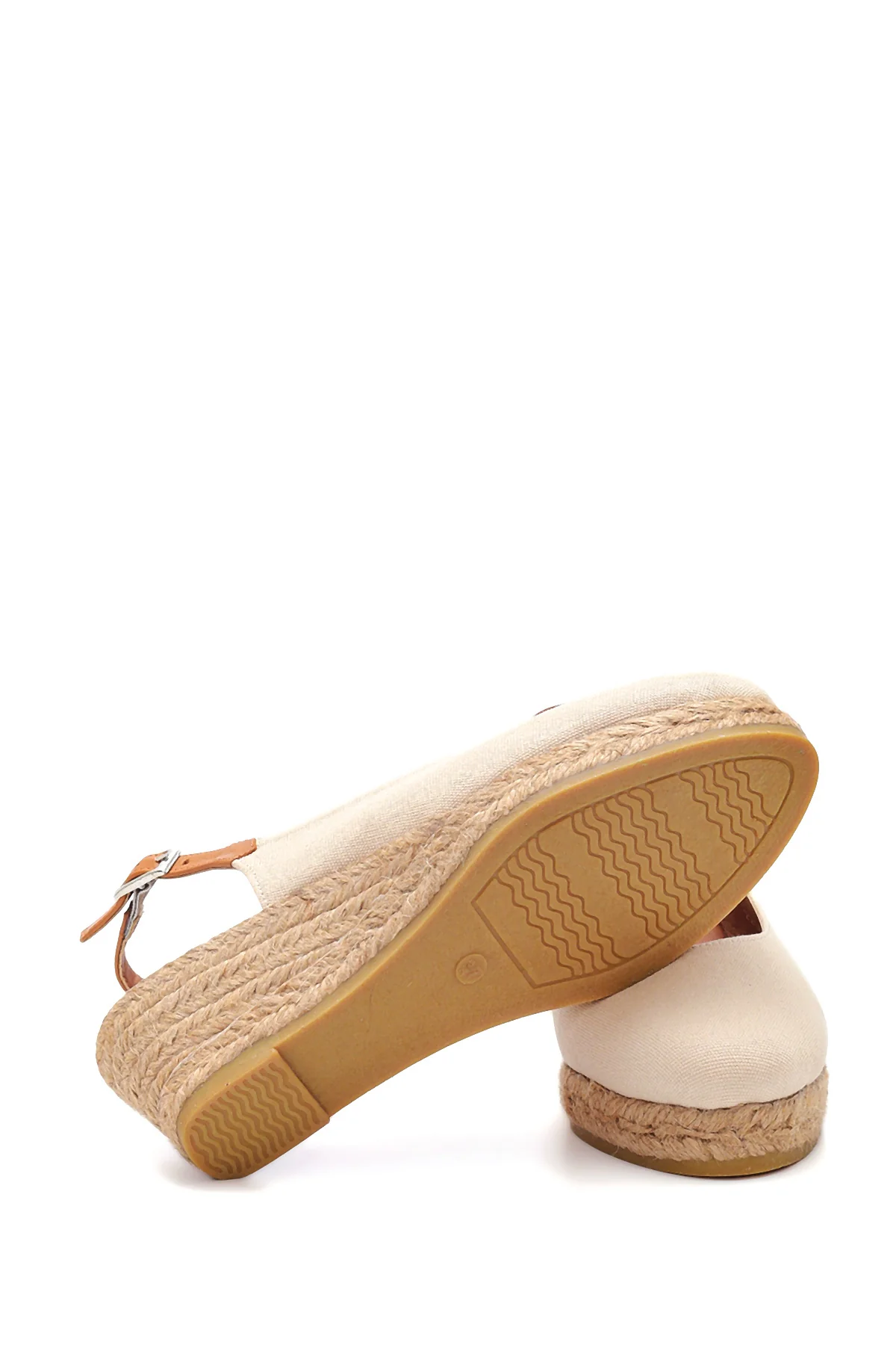 Kadın Bej Dolgu Topuk Espadril - Image 4