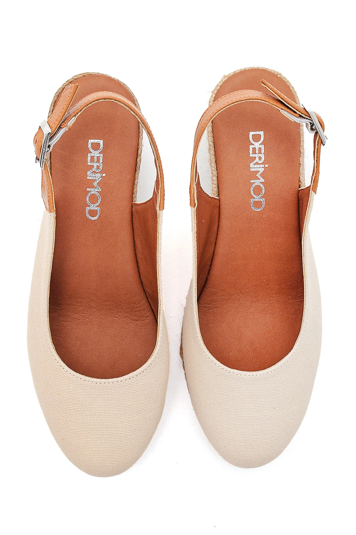 Kadın Bej Dolgu Topuk Espadril - Image 7