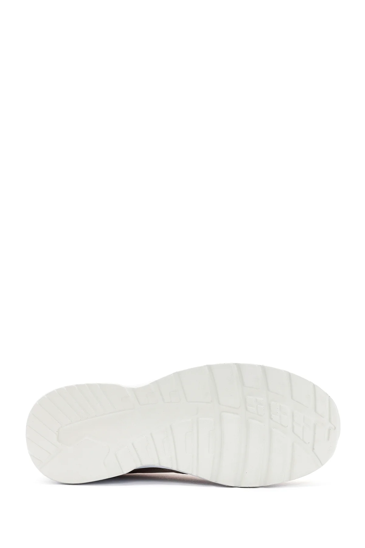 Kadın Bej Dolgu Topuklu Bağcıklı Deri Sneaker - Image 4